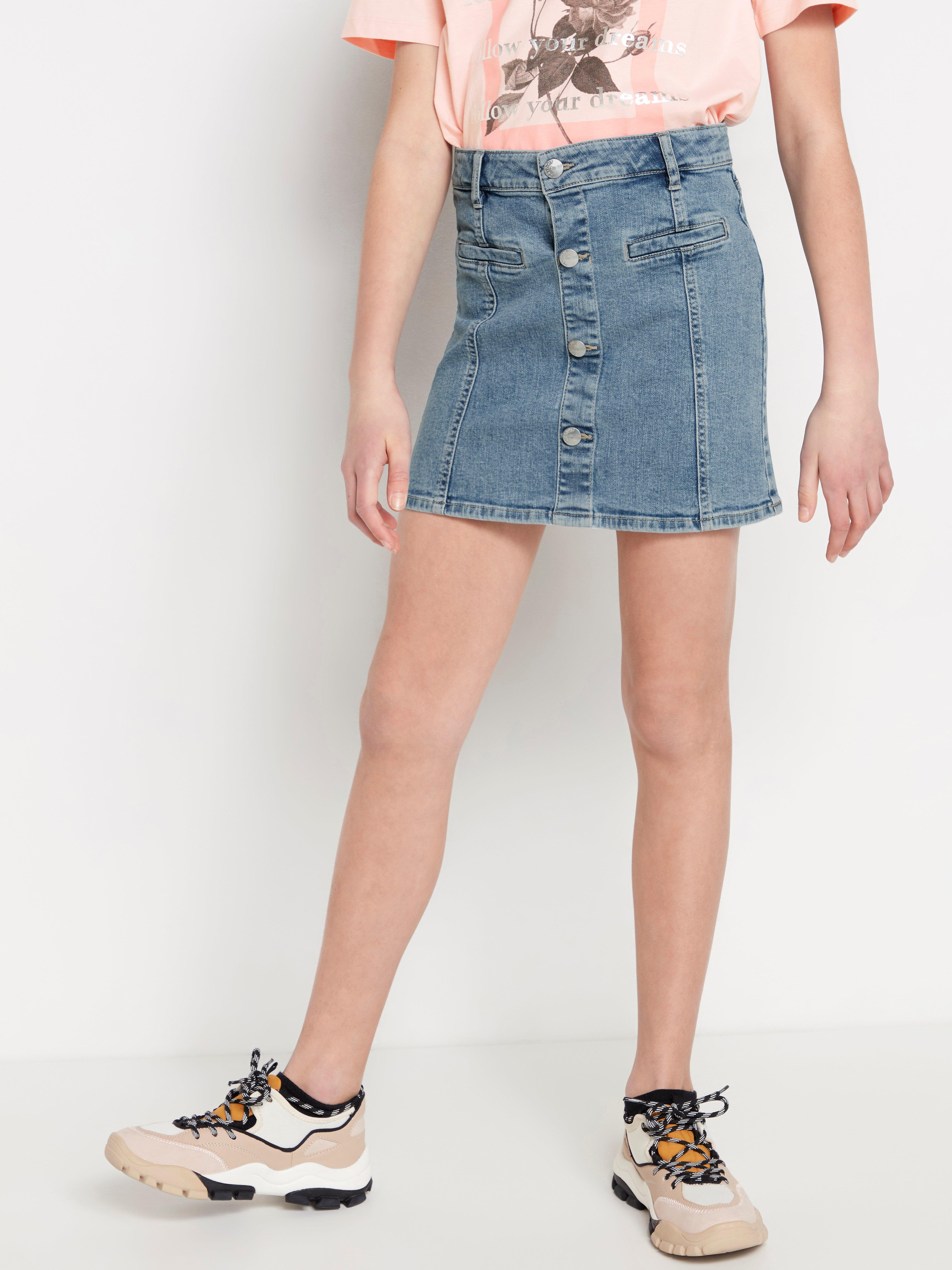 mid denim skirt