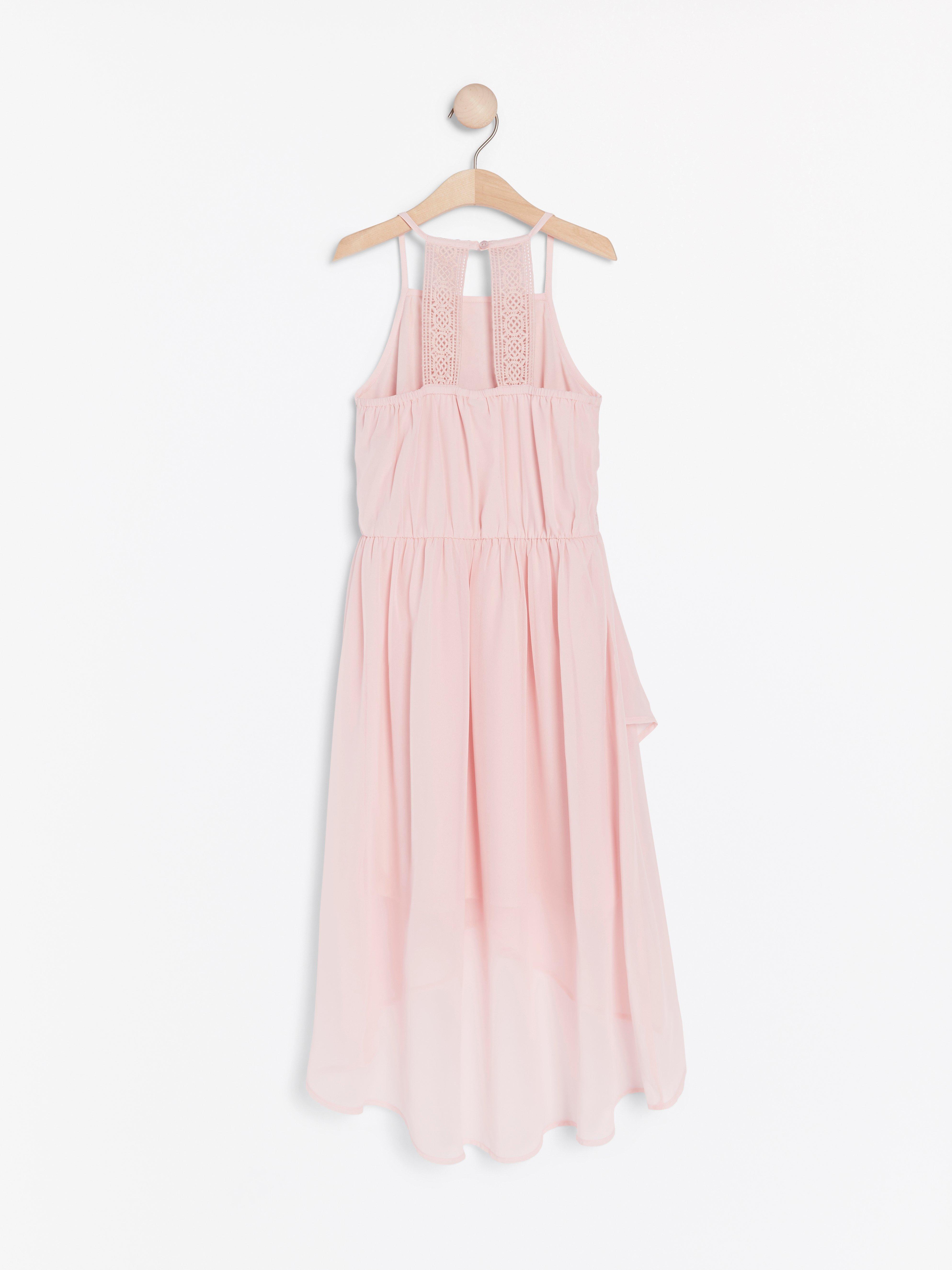 baby pink chiffon dress