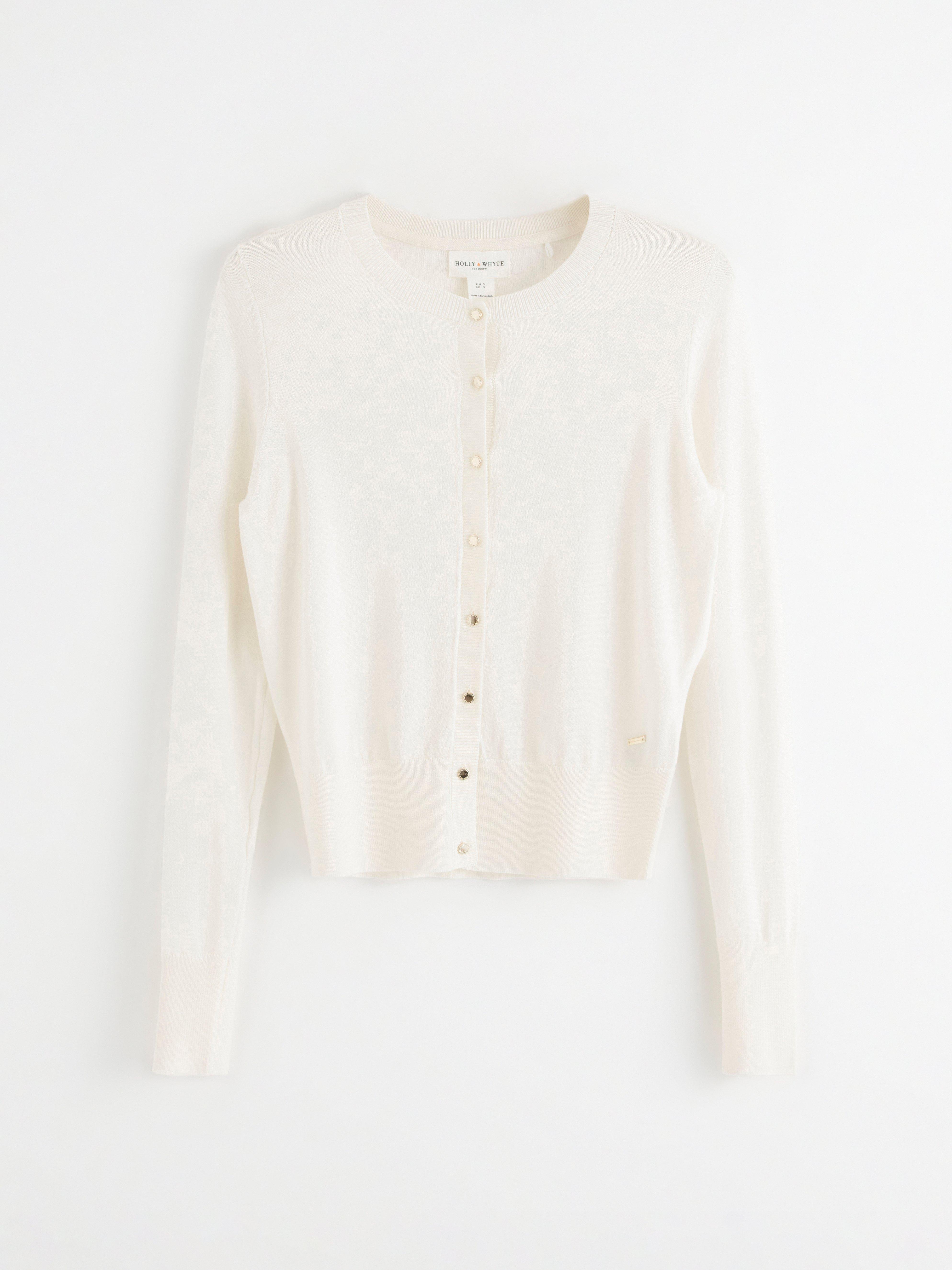 Cardigan - Dame - Hvid