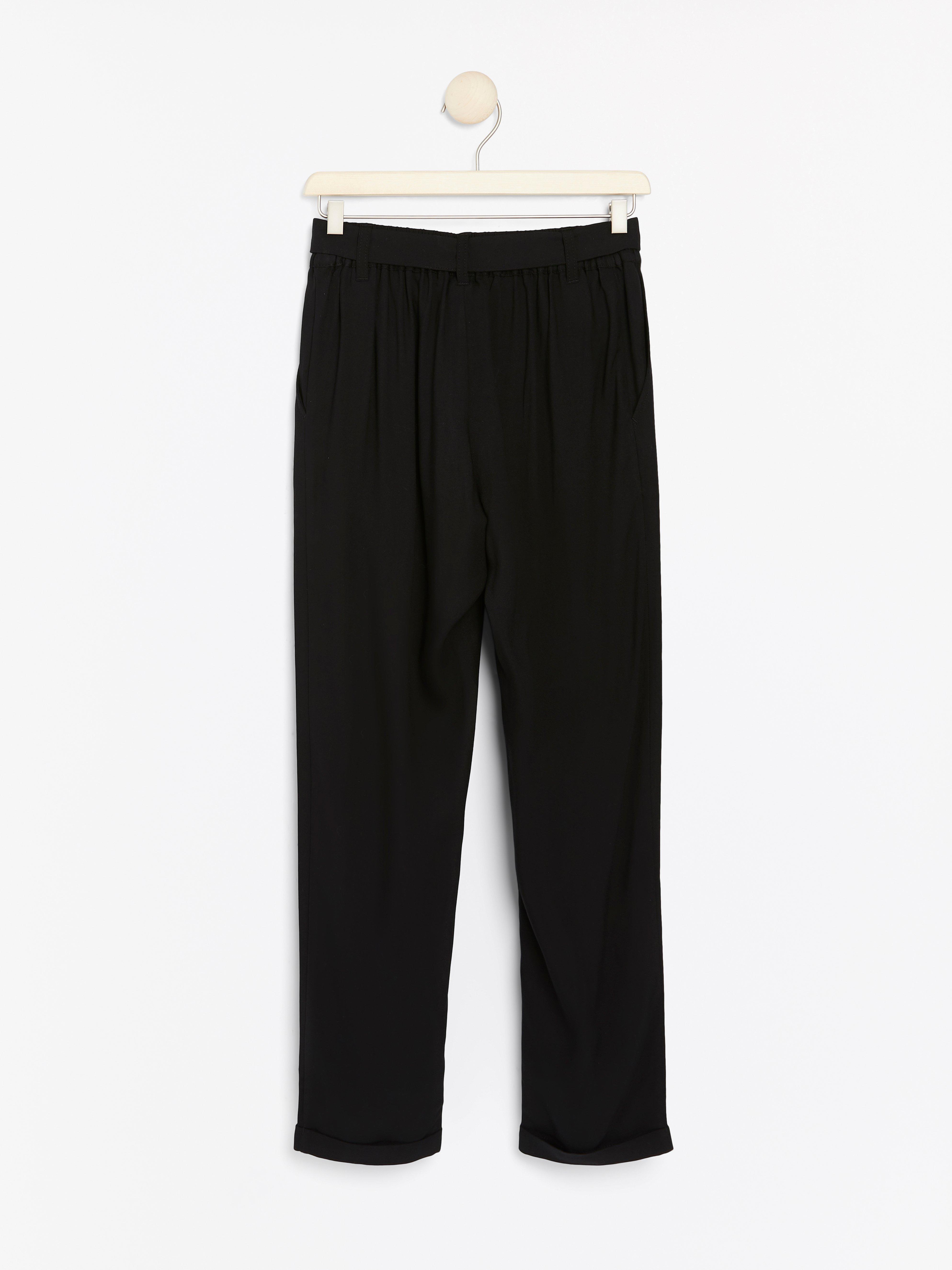 loose fit black trousers