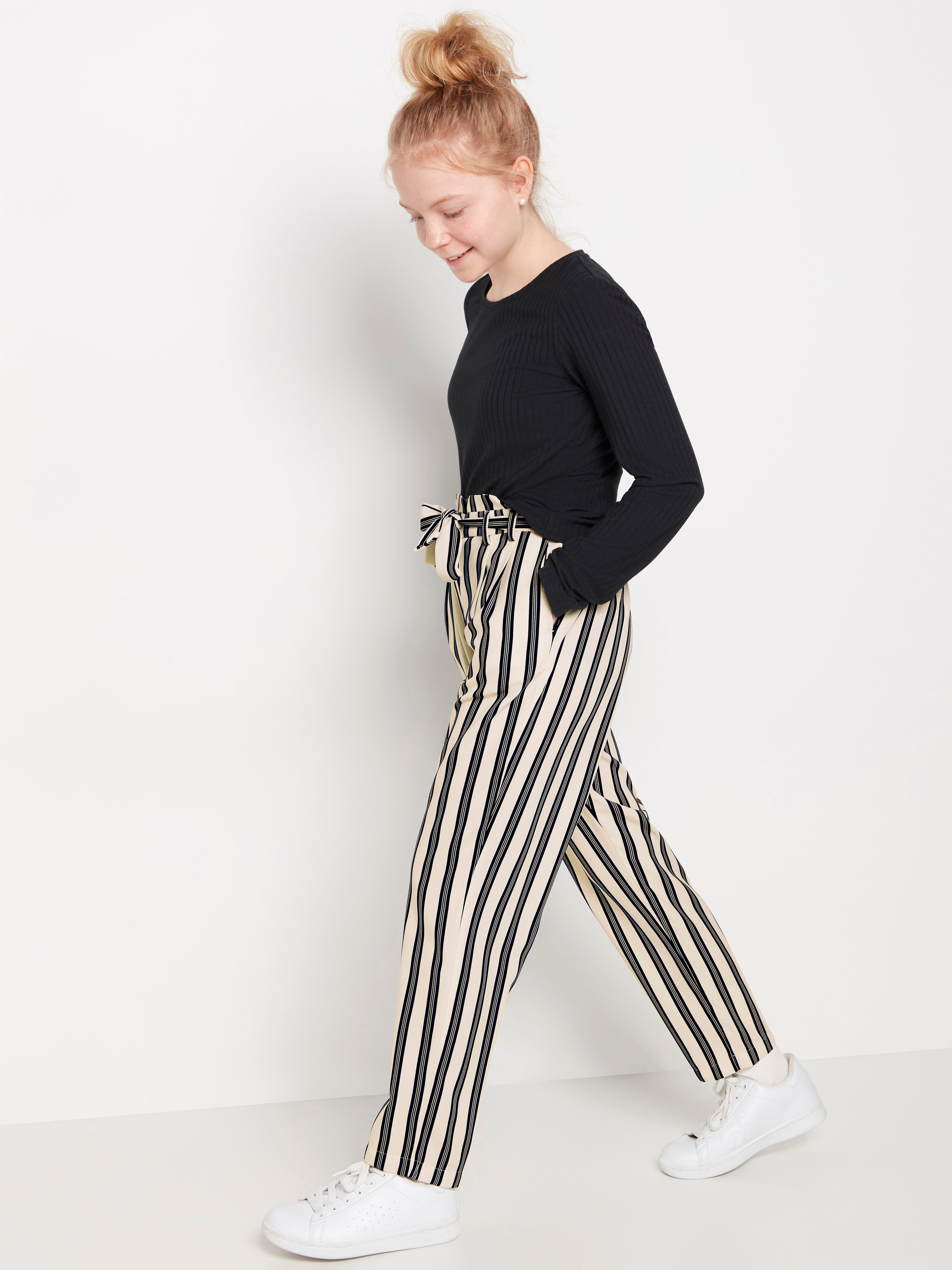 striped loose trousers