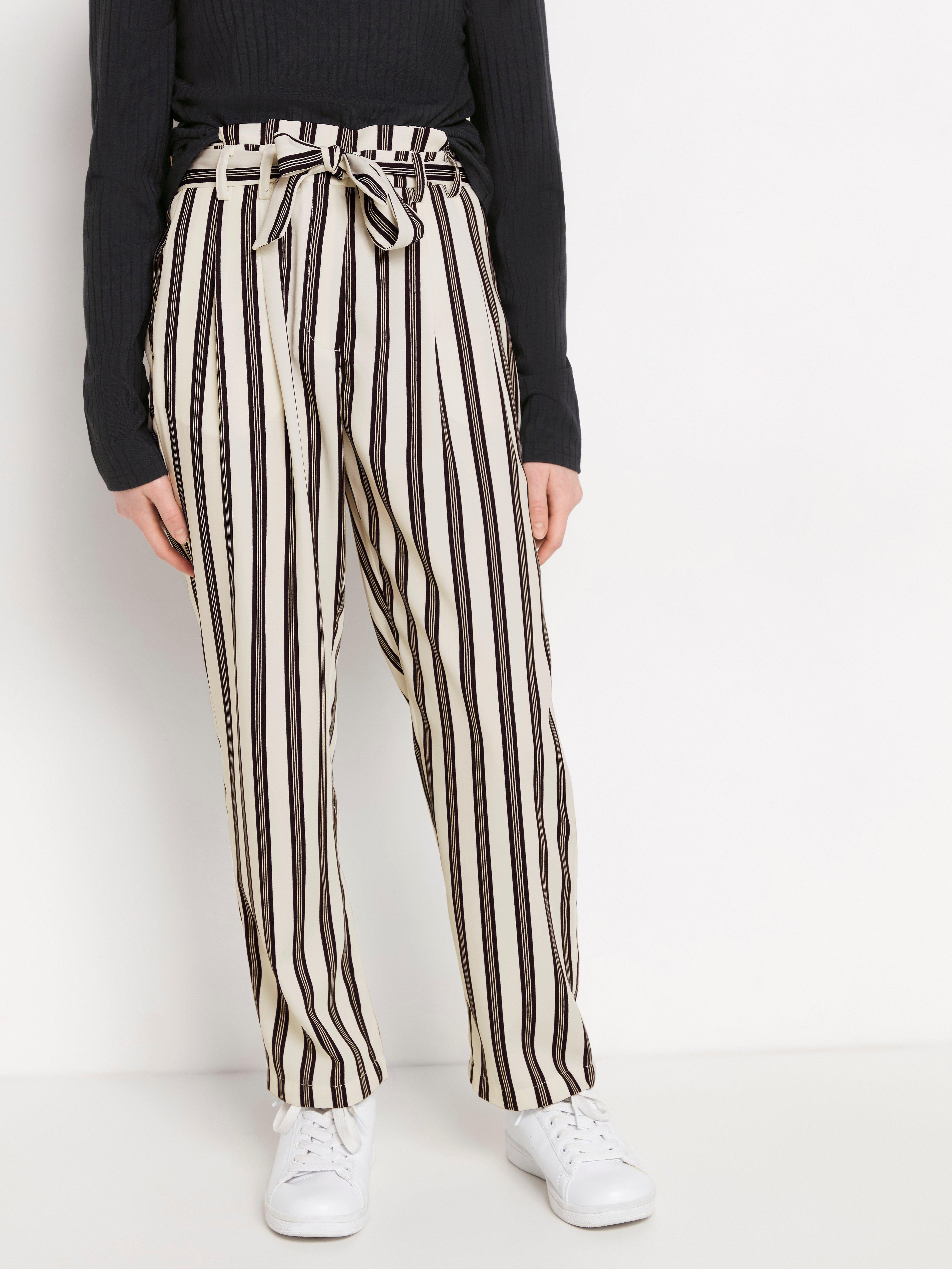 paperbag striped trousers