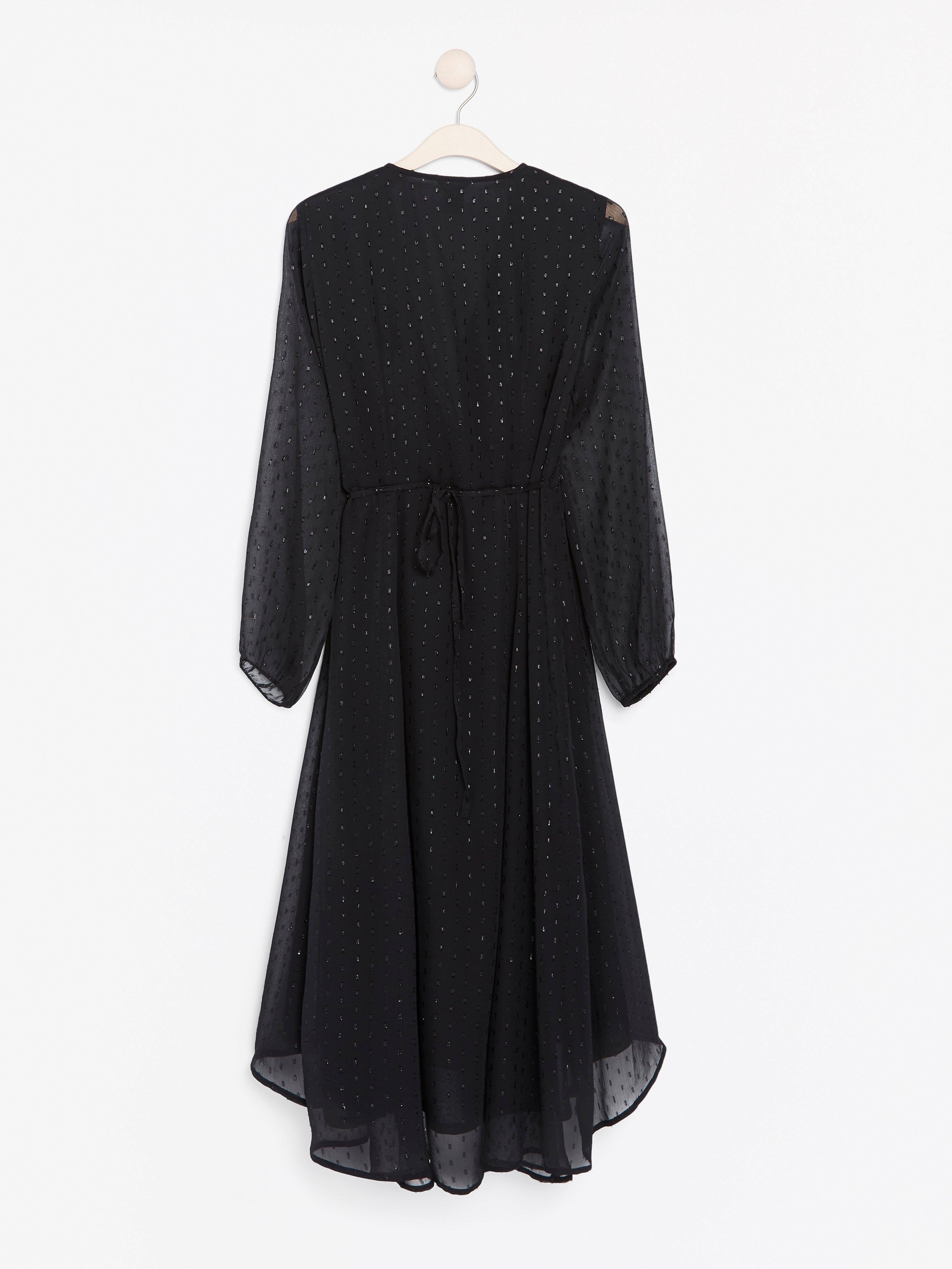 long sleeve wrap gown