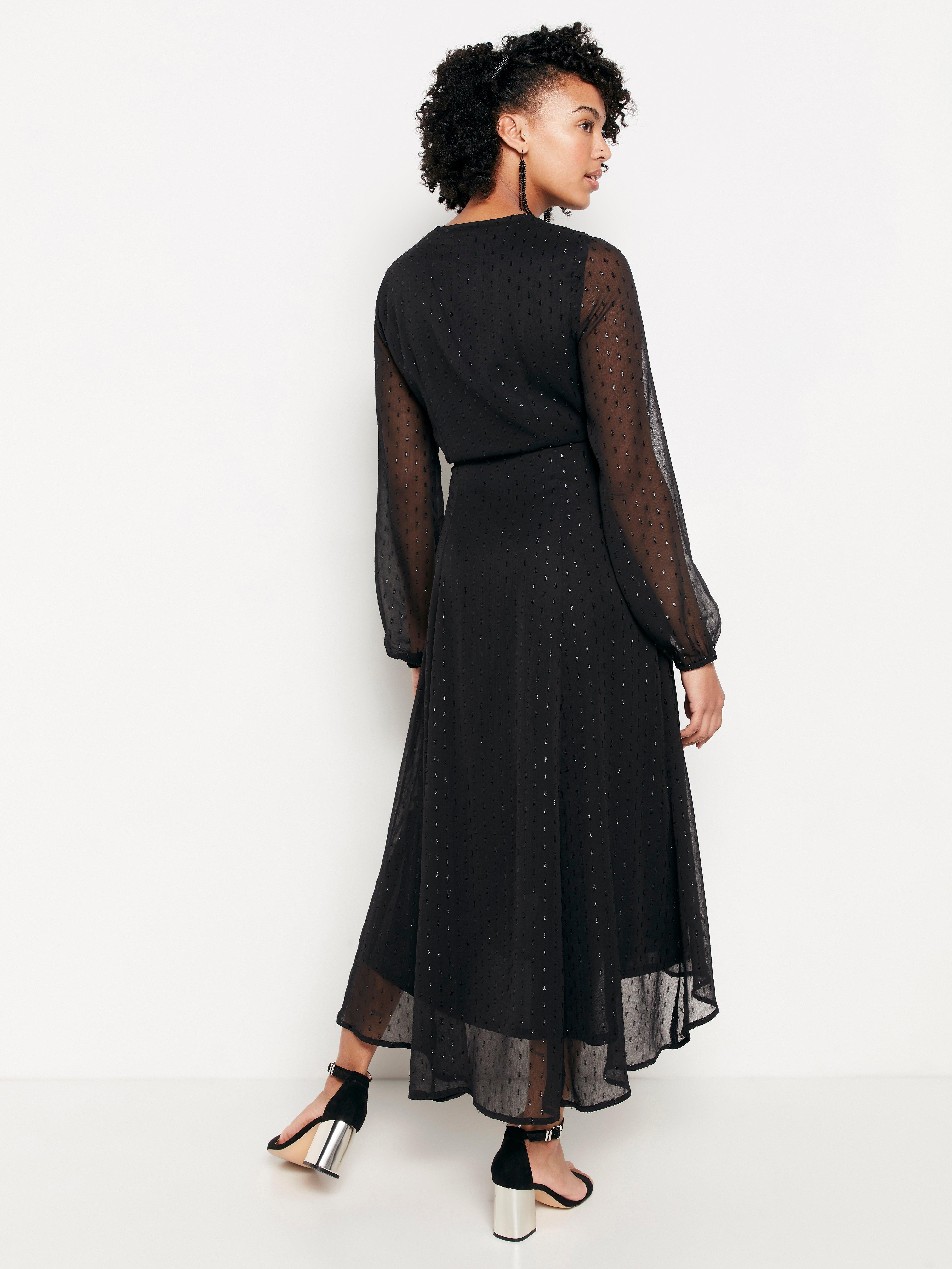 black wrap dress