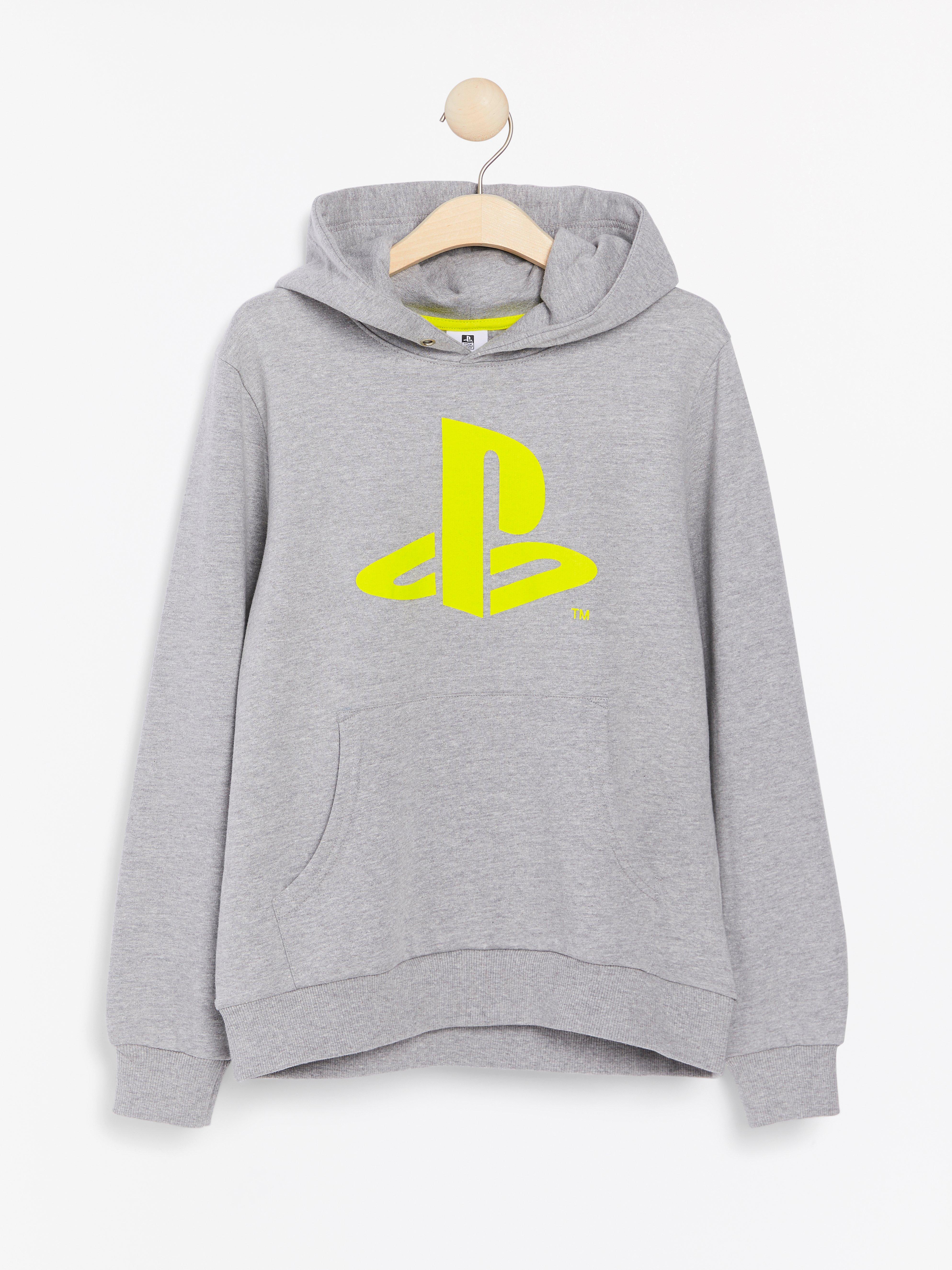 playstation hoodie grey