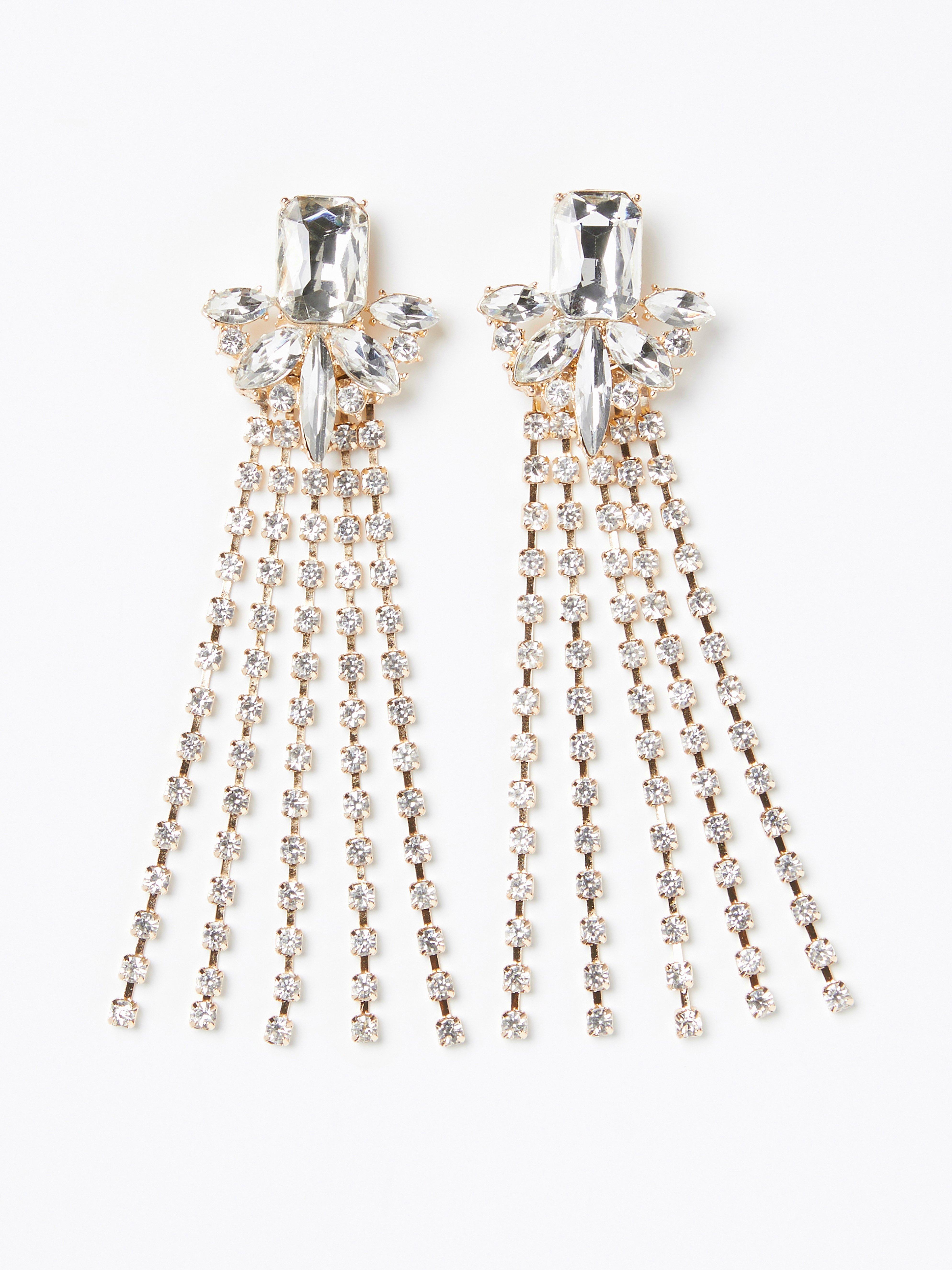 Earrings with rhinestones