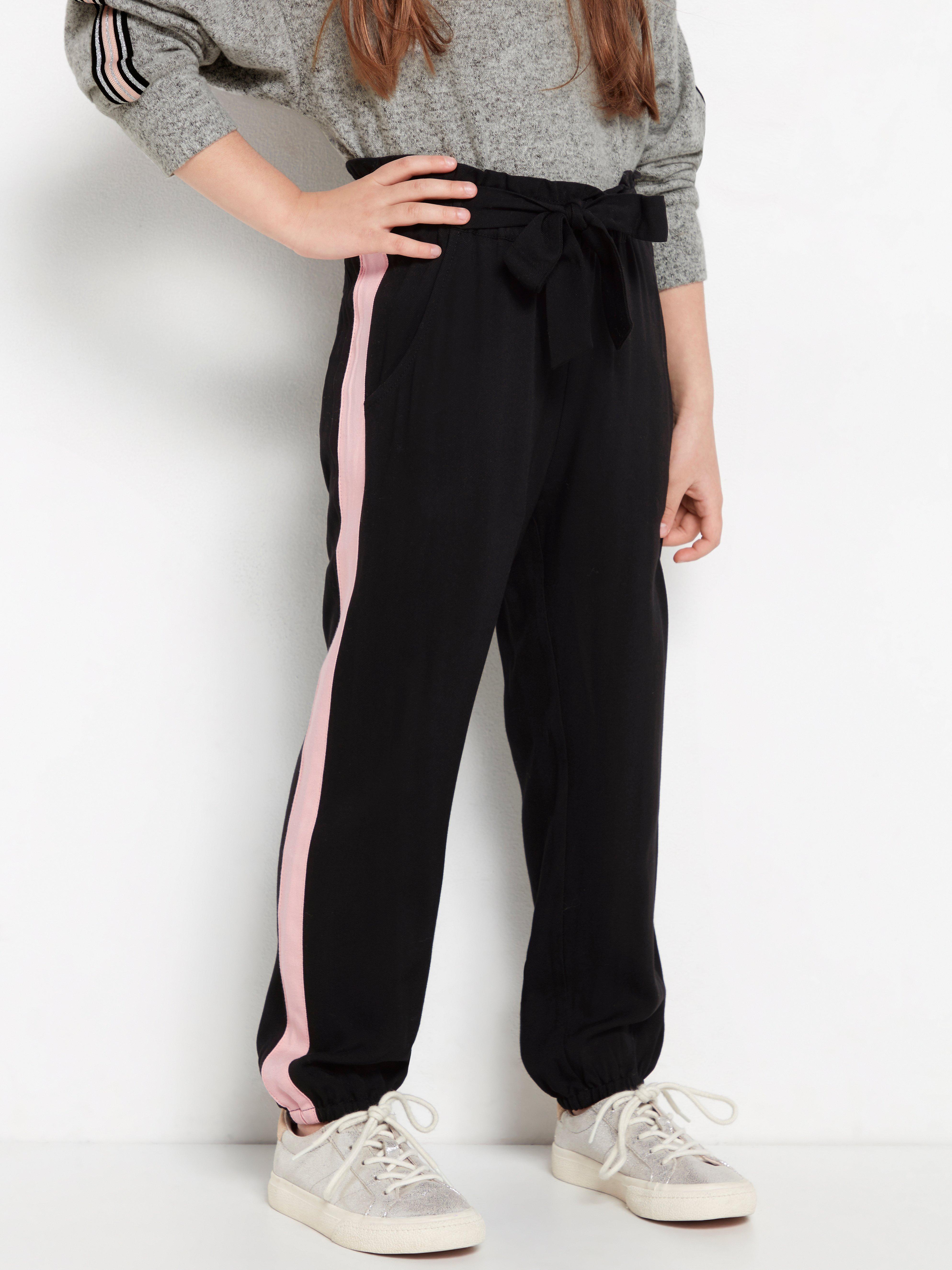 pink side stripe trousers