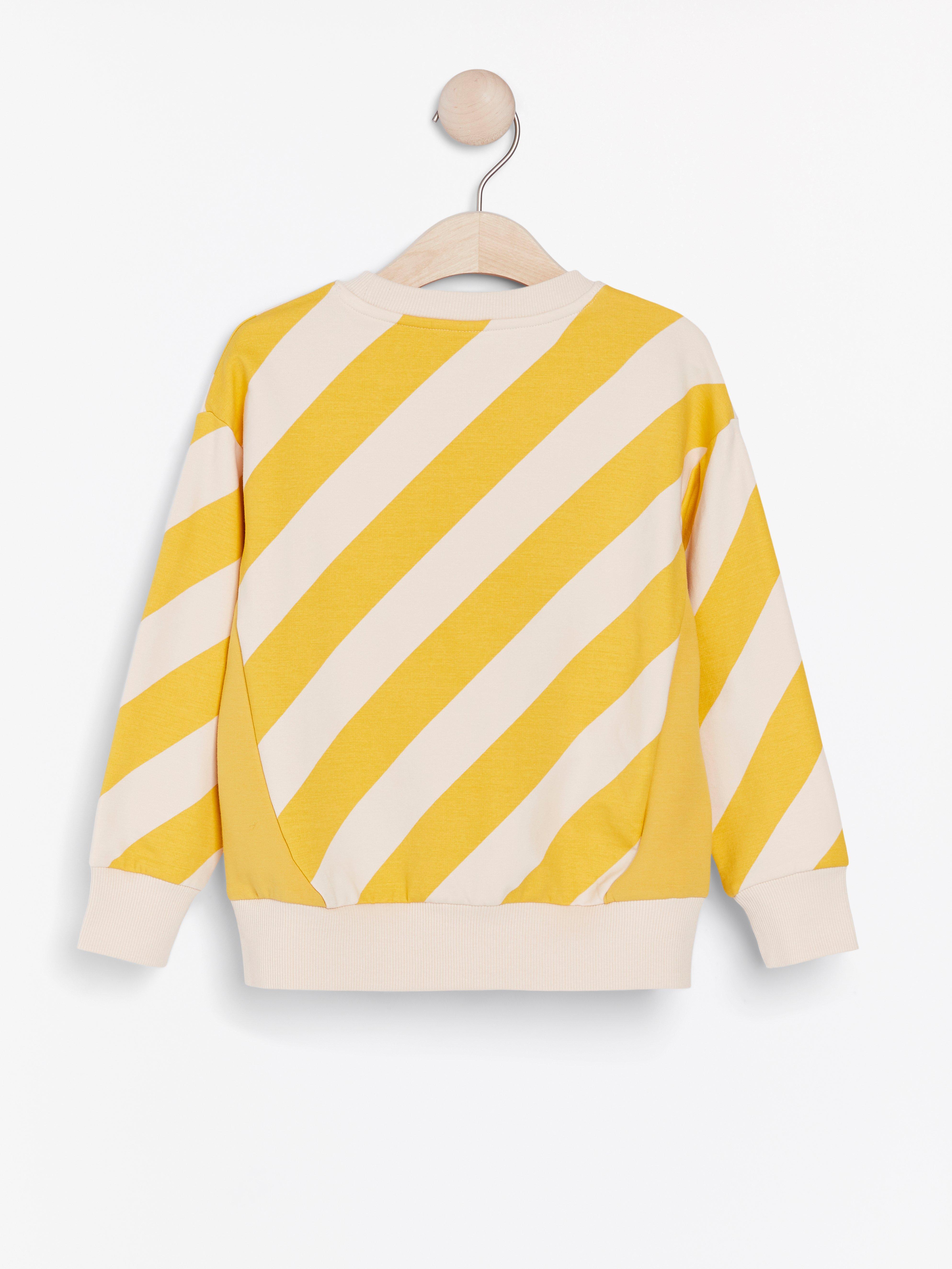 yellow striped sweatshirt