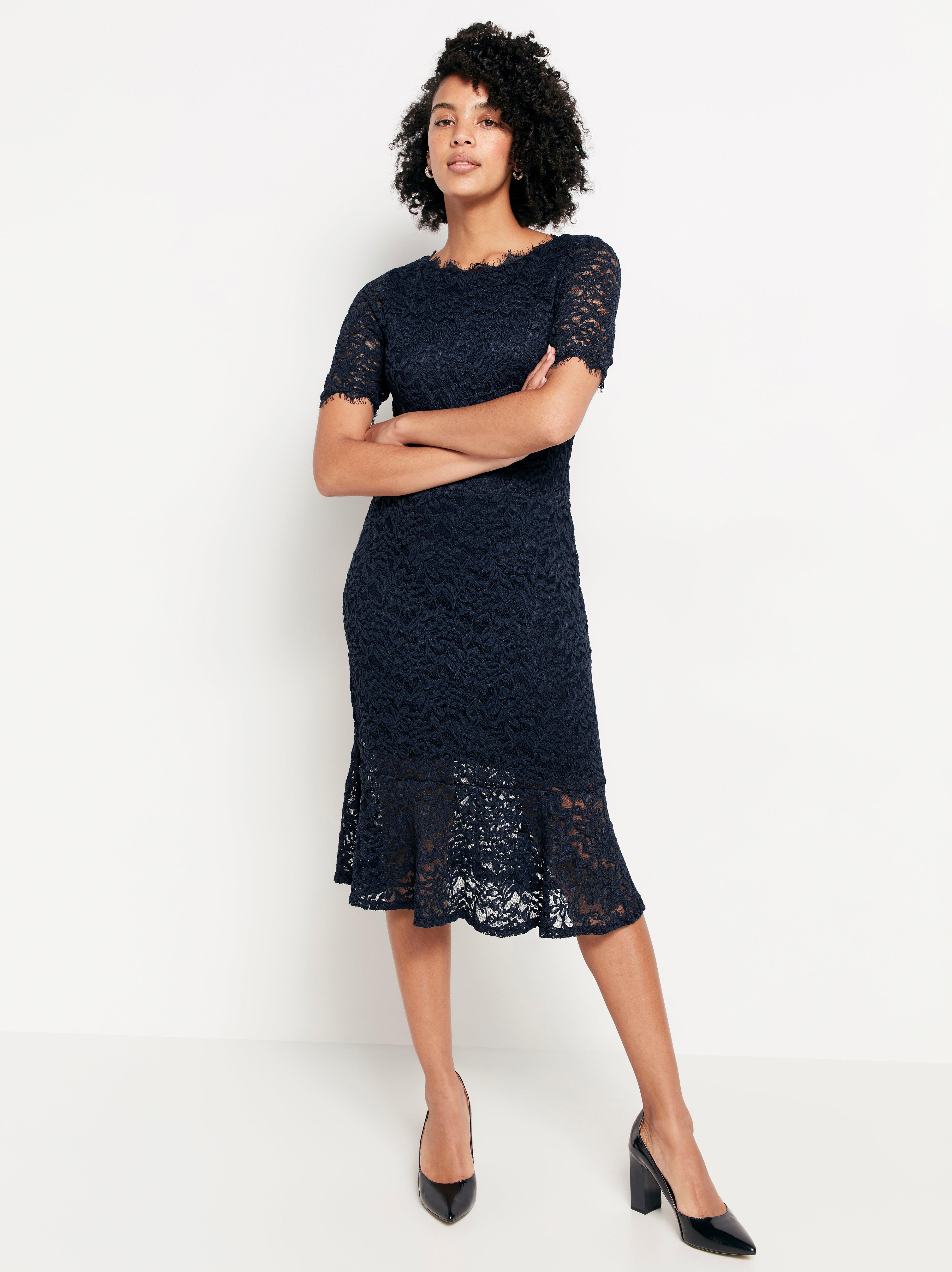 Navy blue lace dress