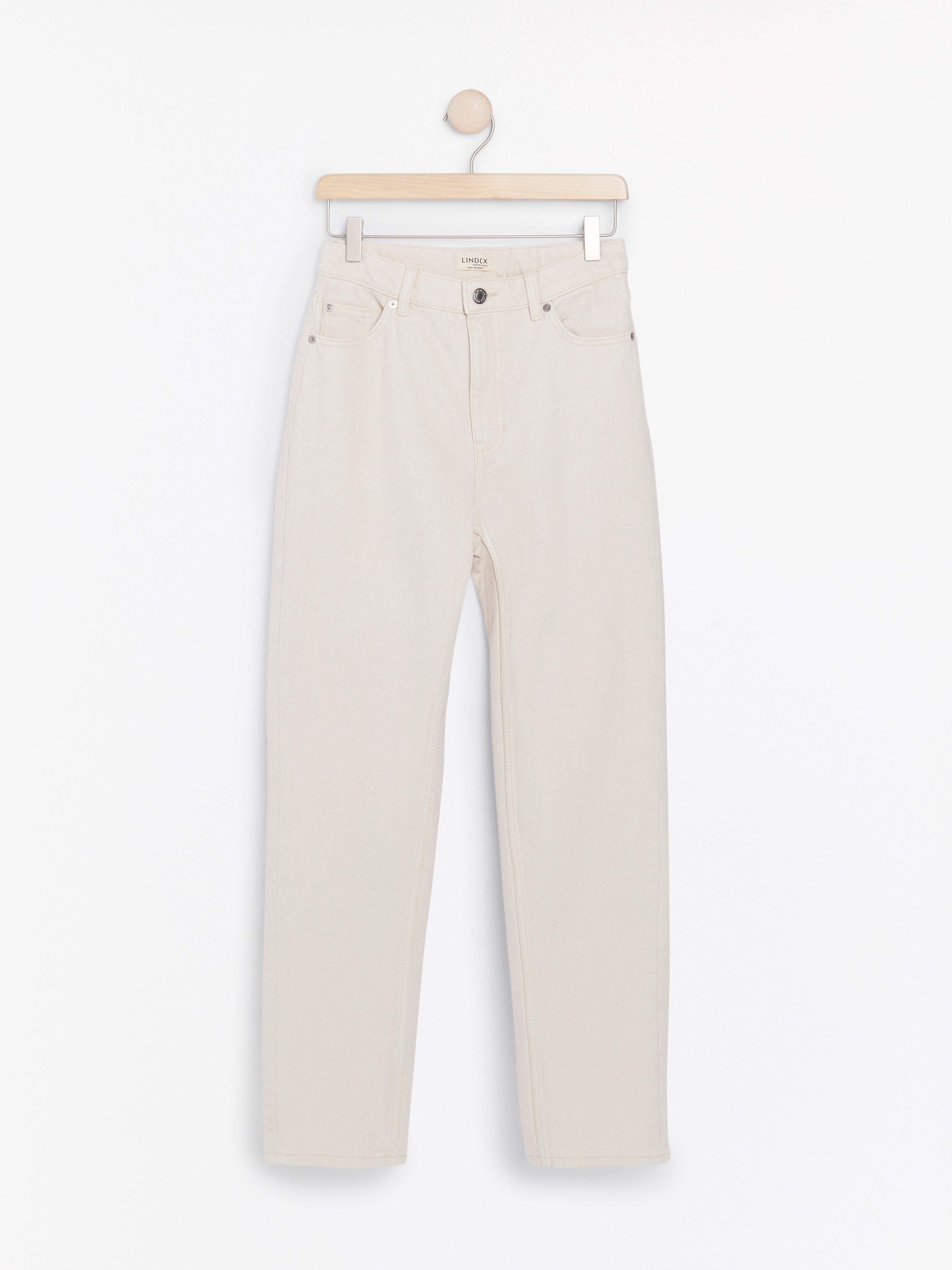 beige jeans high waist