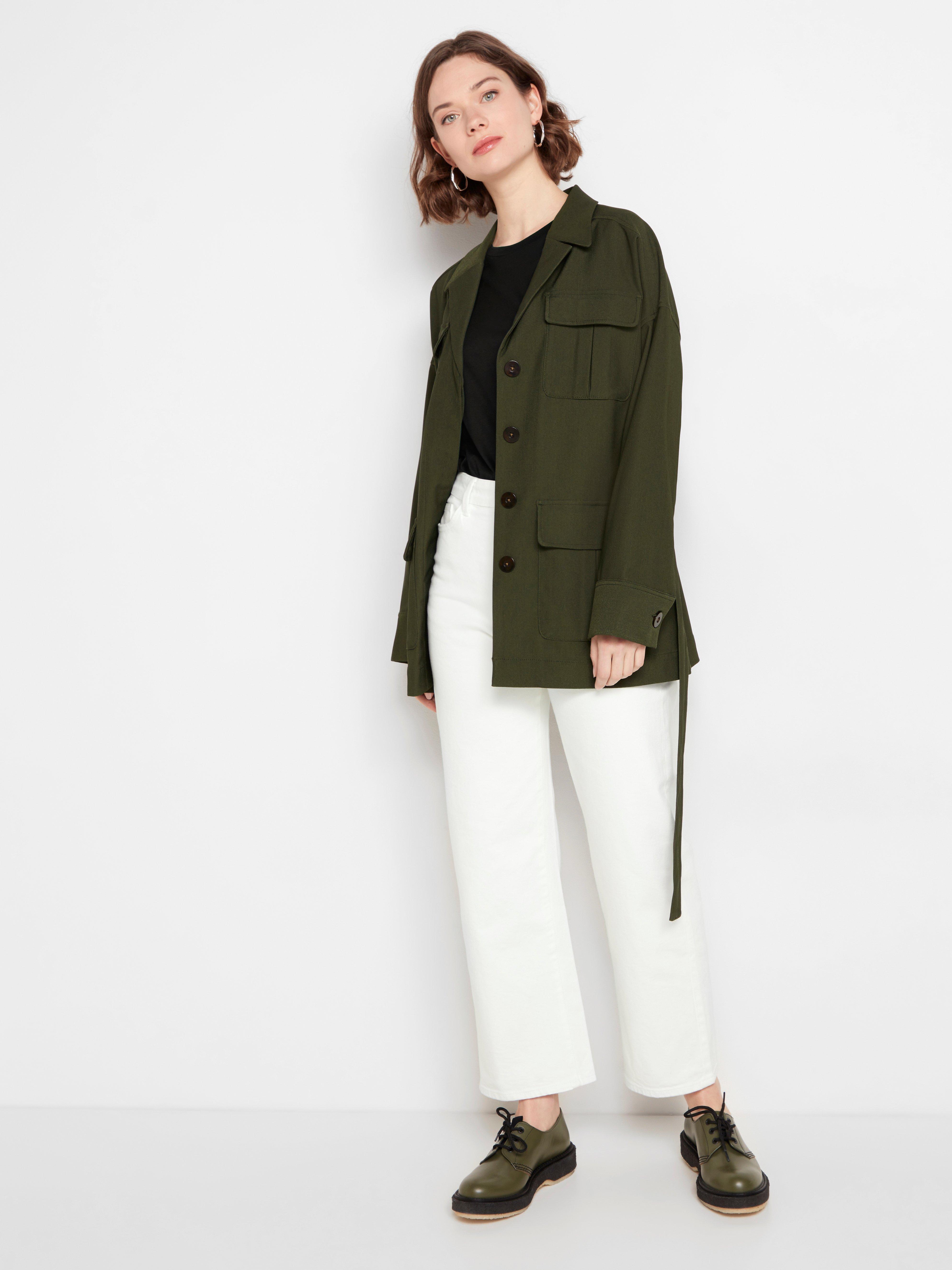 womens green utility jacket with hood