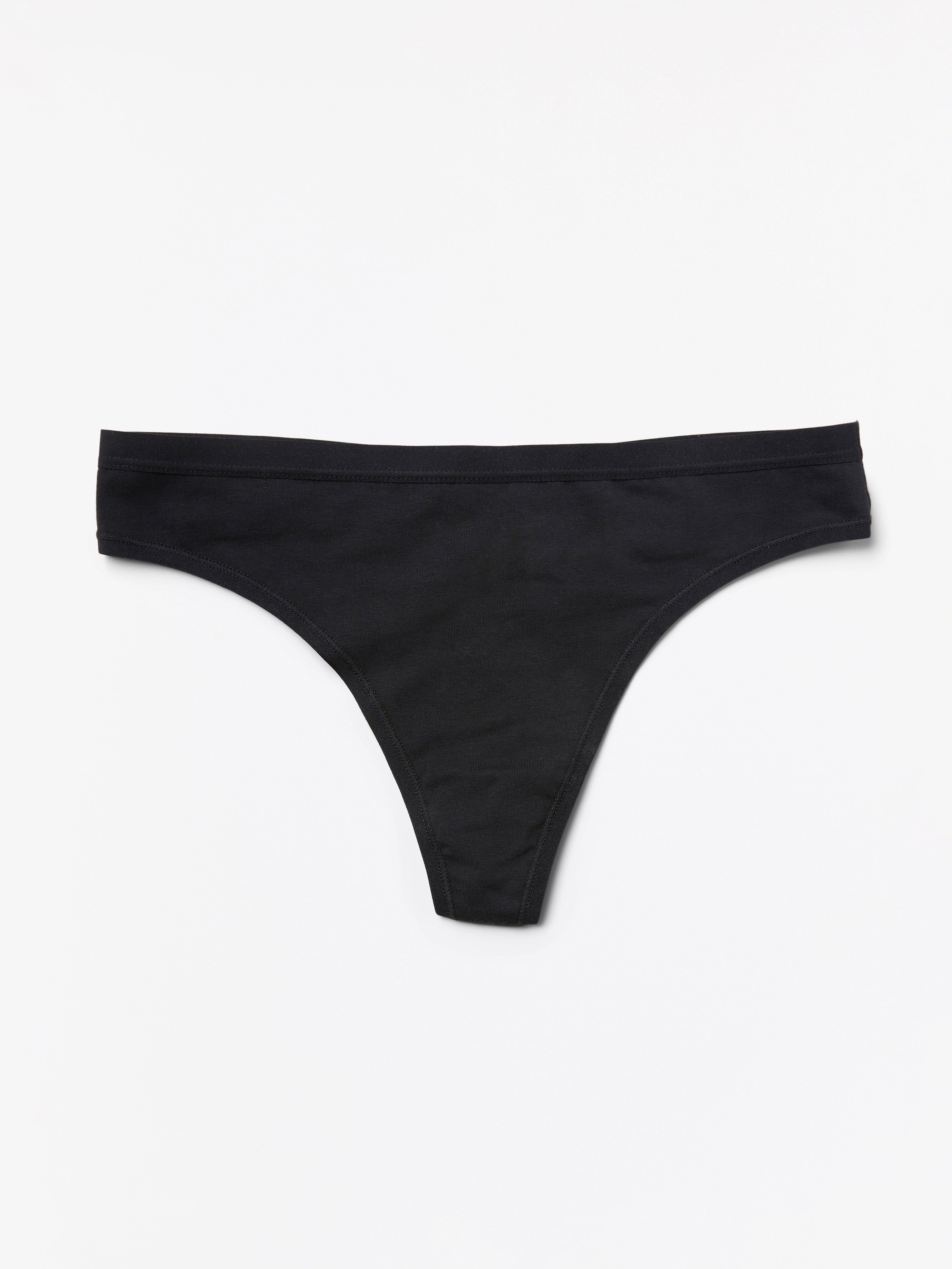 Tangá s klasickým pásom - Spodná bielizeň - Čierna