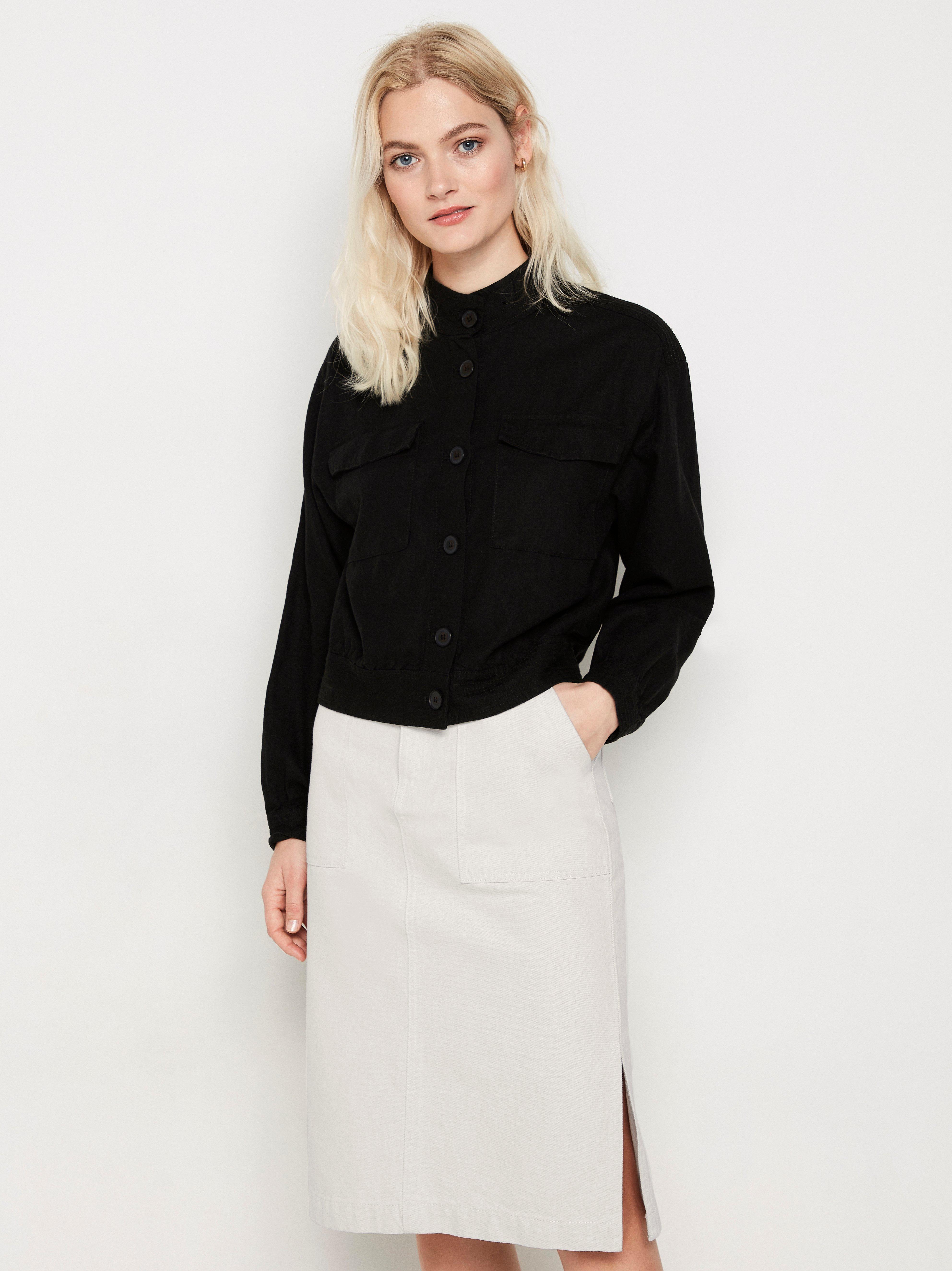 Black linen jacket womens uk hotsell