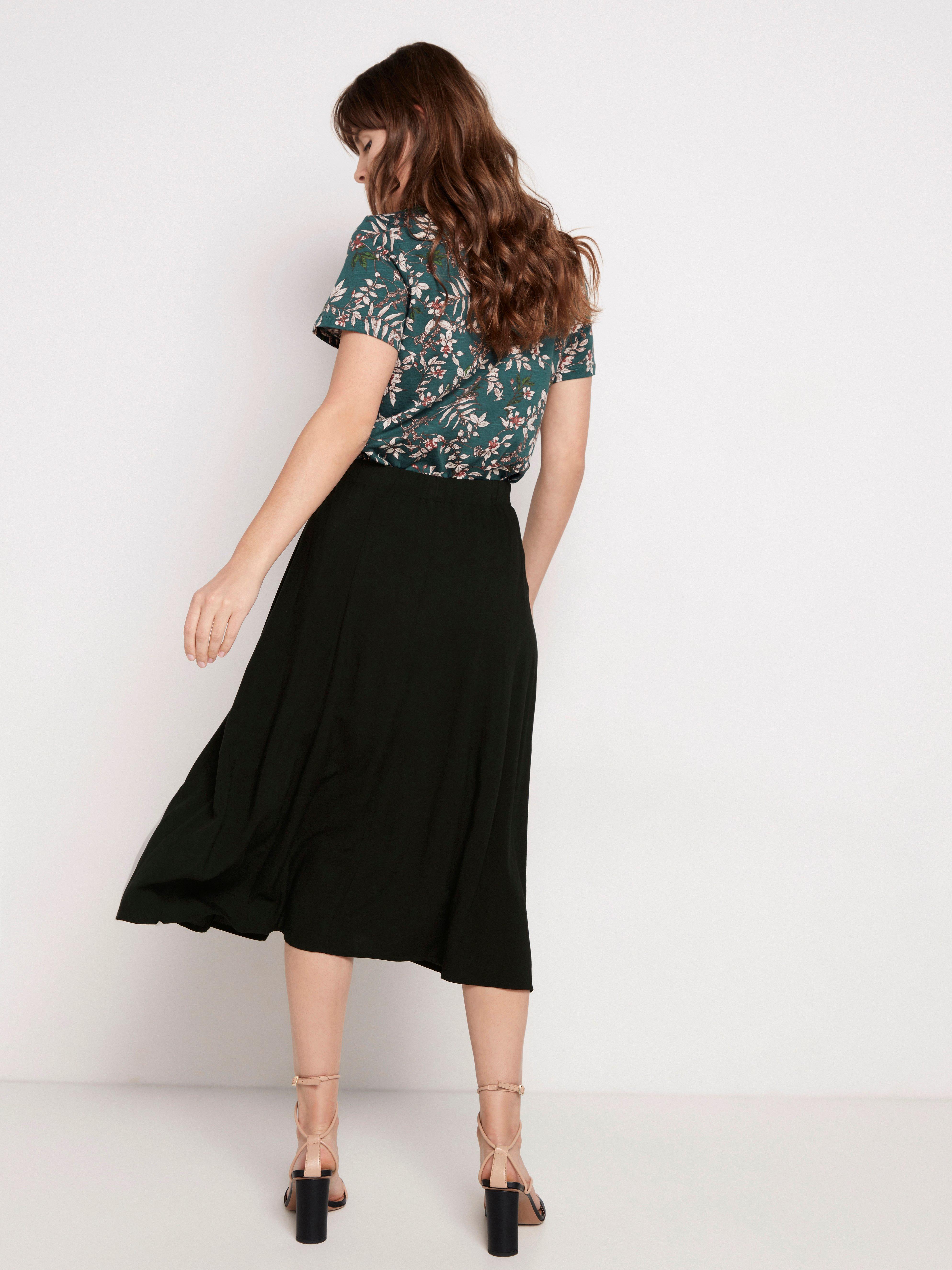 black midi skirt