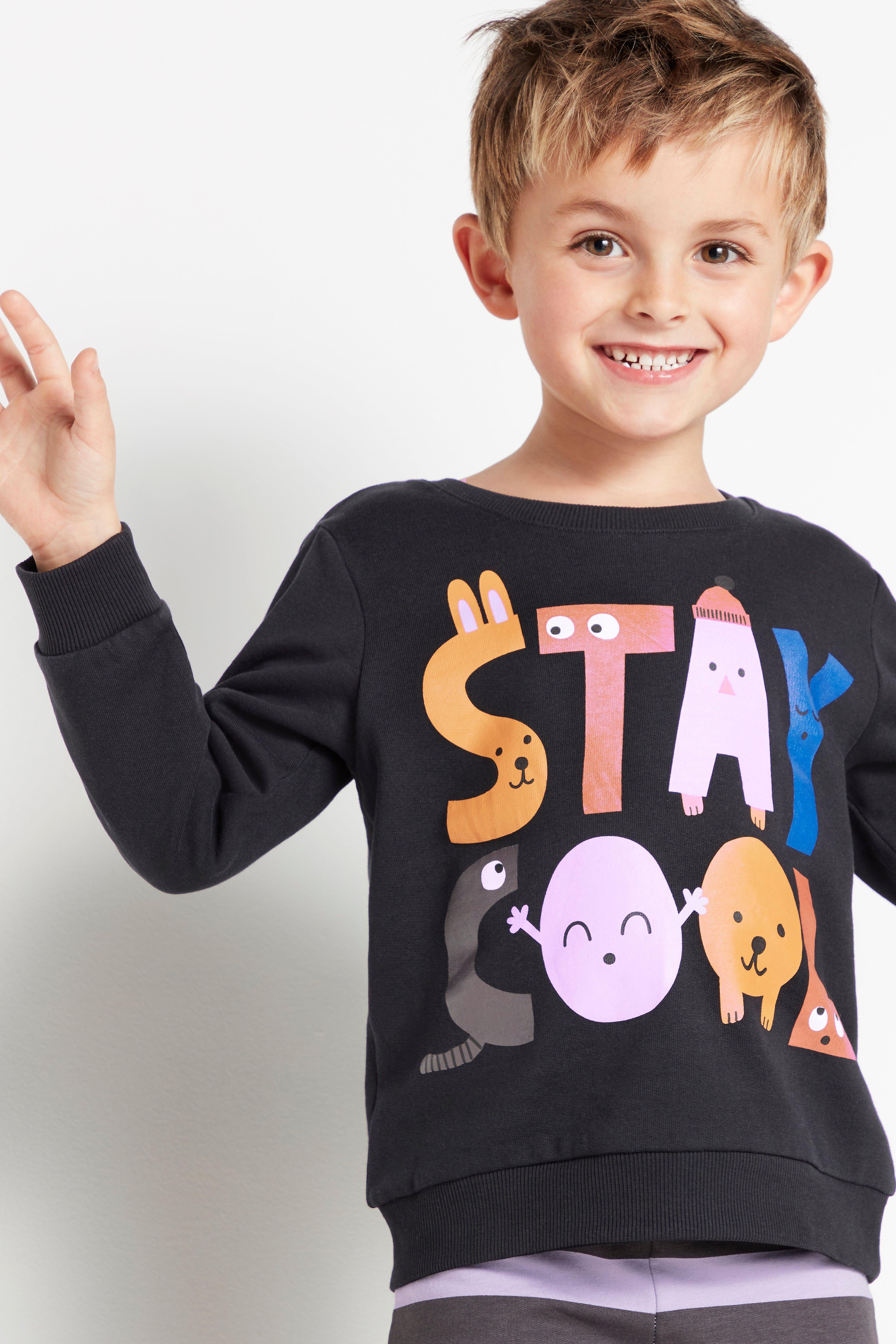 Svart sweatshirt med tryck