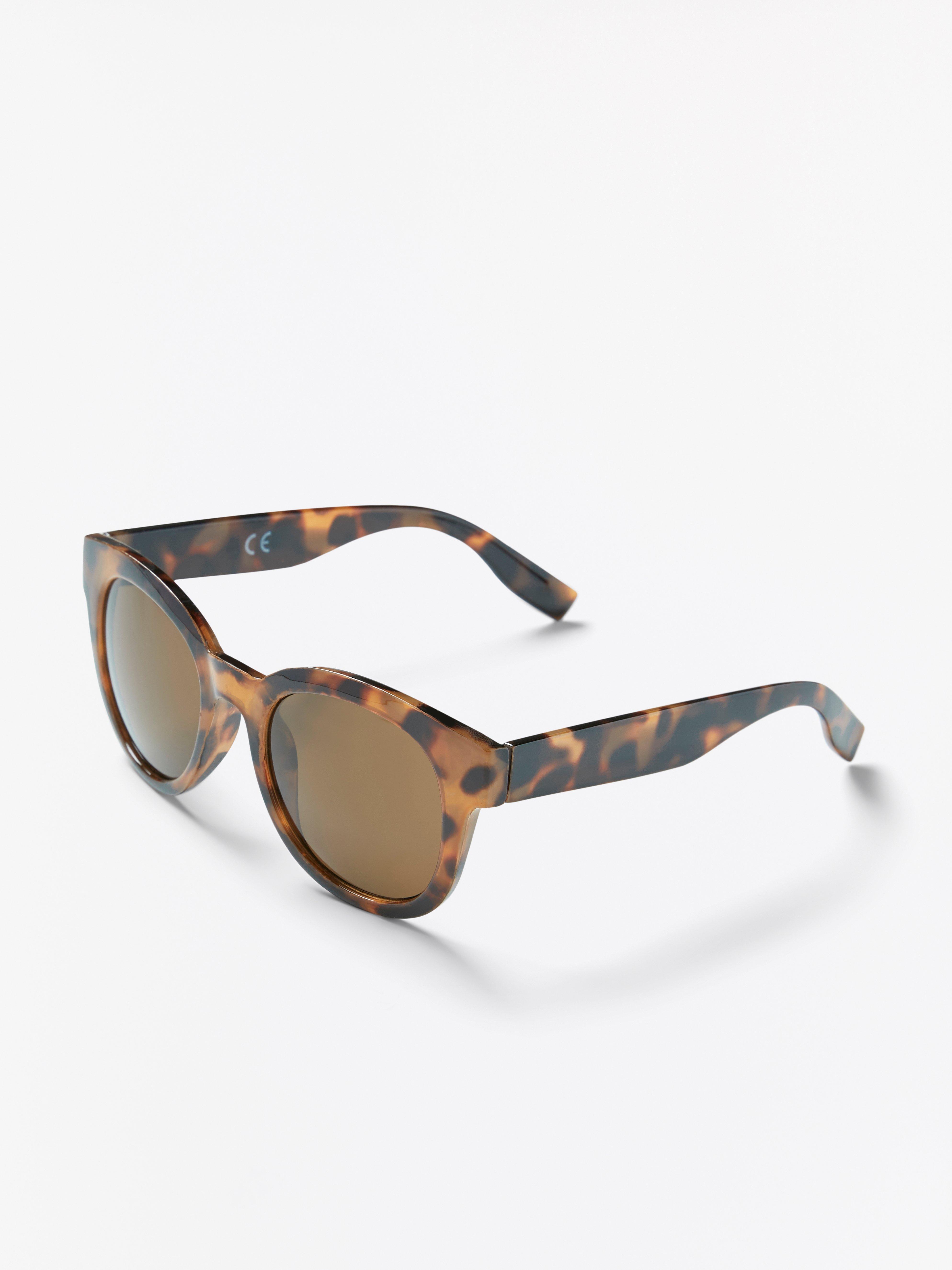 tortoise shell reflective sunglasses