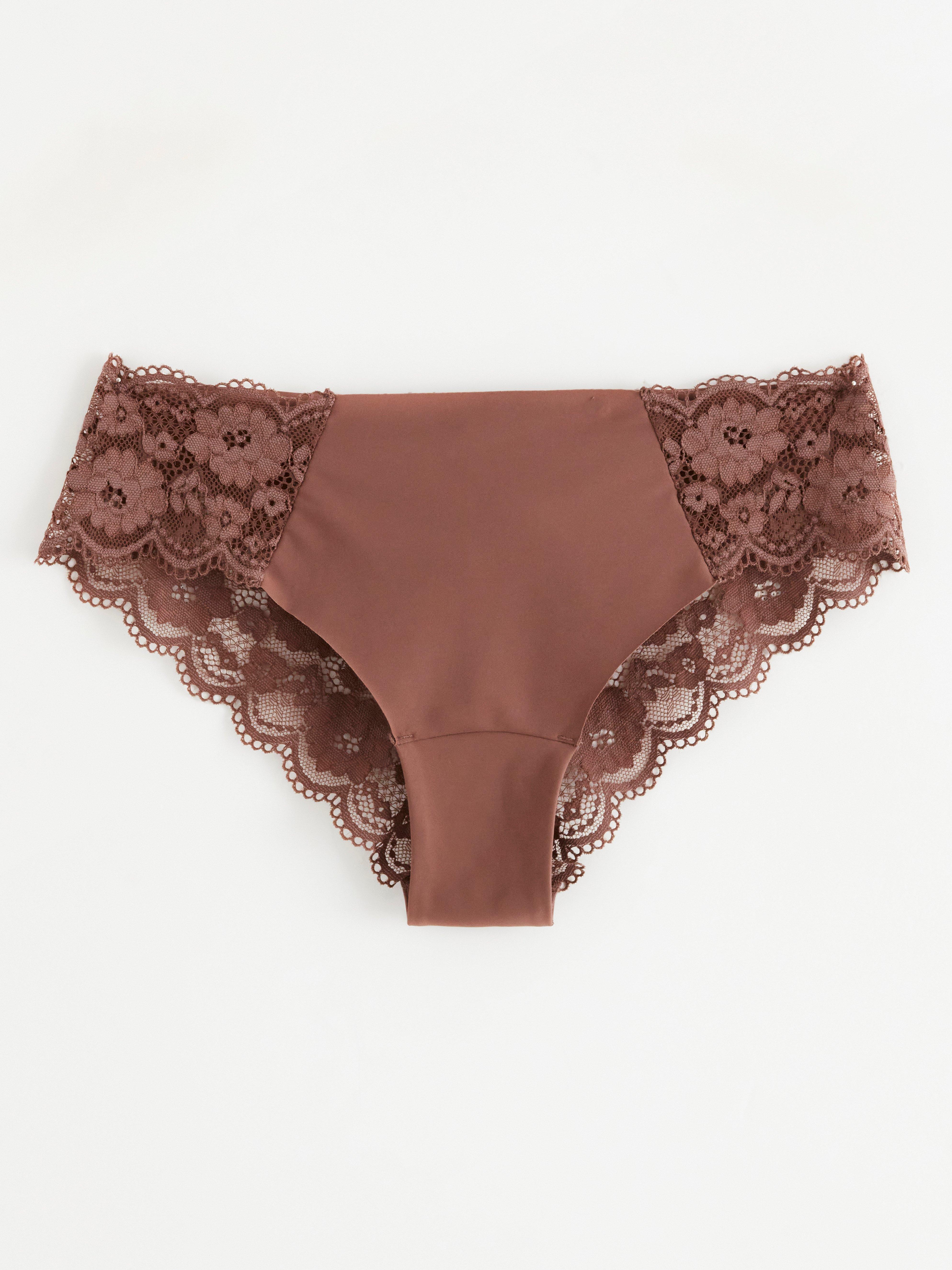 Brazilky s klasickým pasem - Spodní prádlo - Hnědá