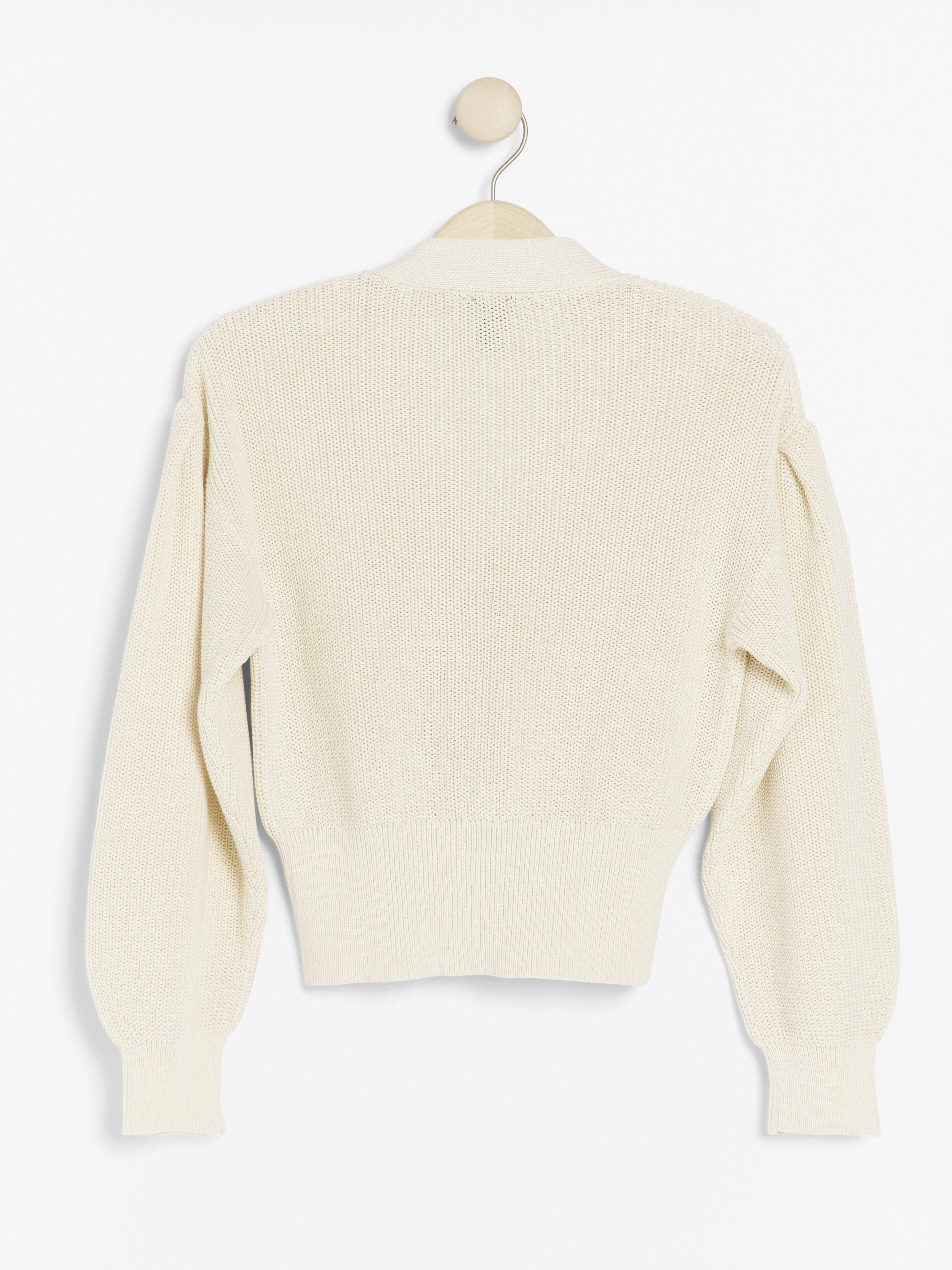 Neuletakki - Naiset - Beige