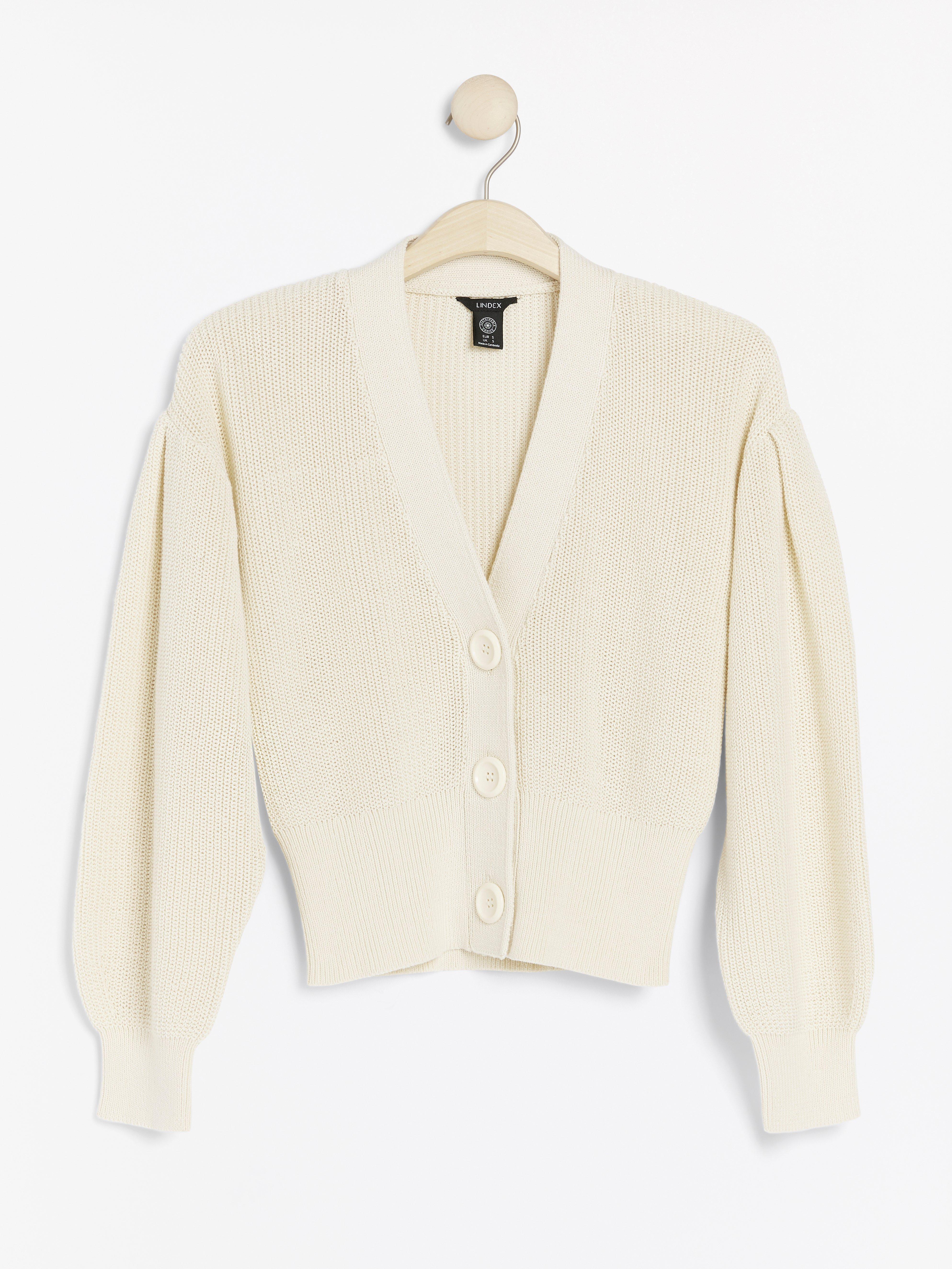 cardigan puff sleeves
