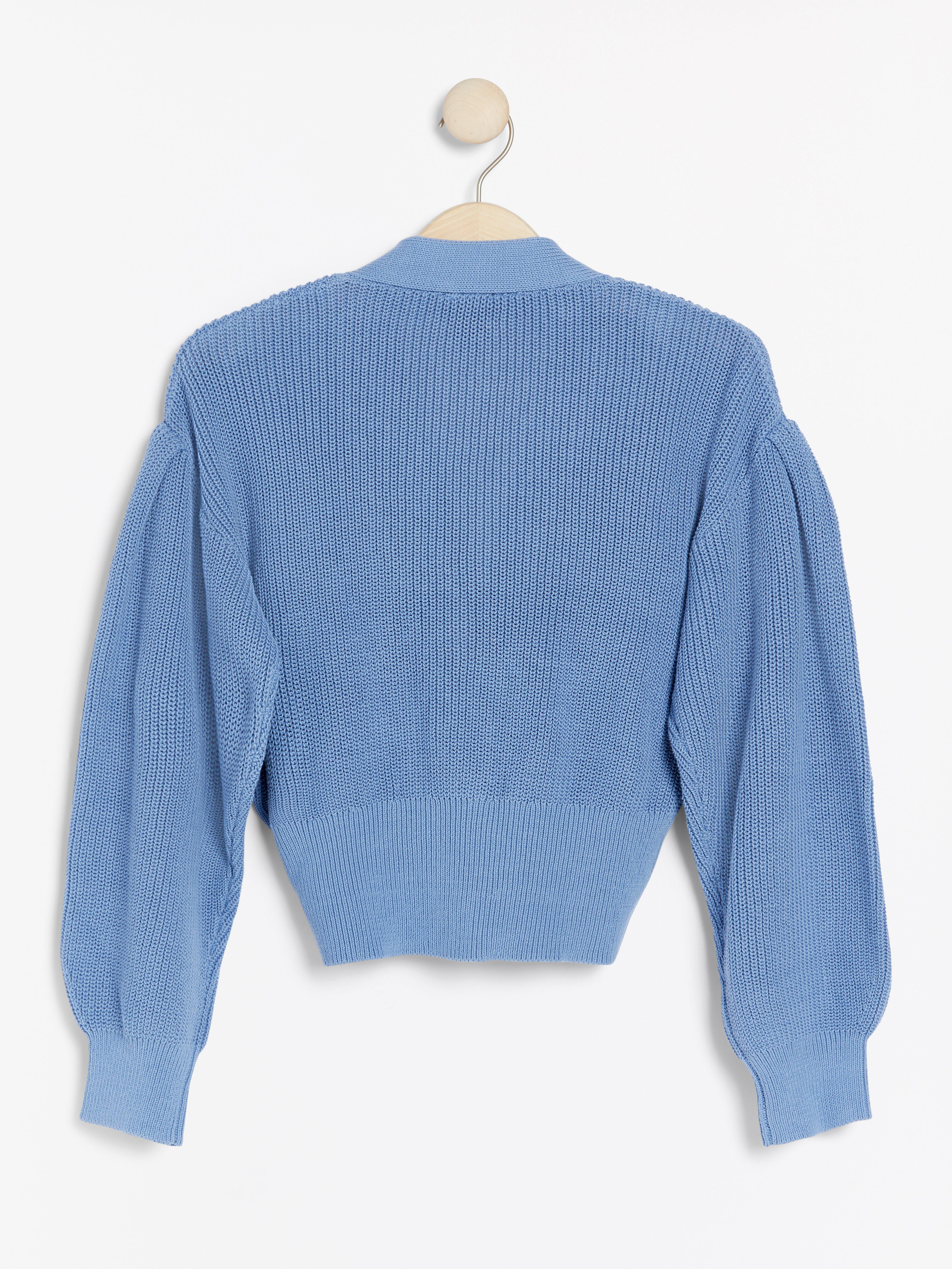 long puff sleeve cardigan