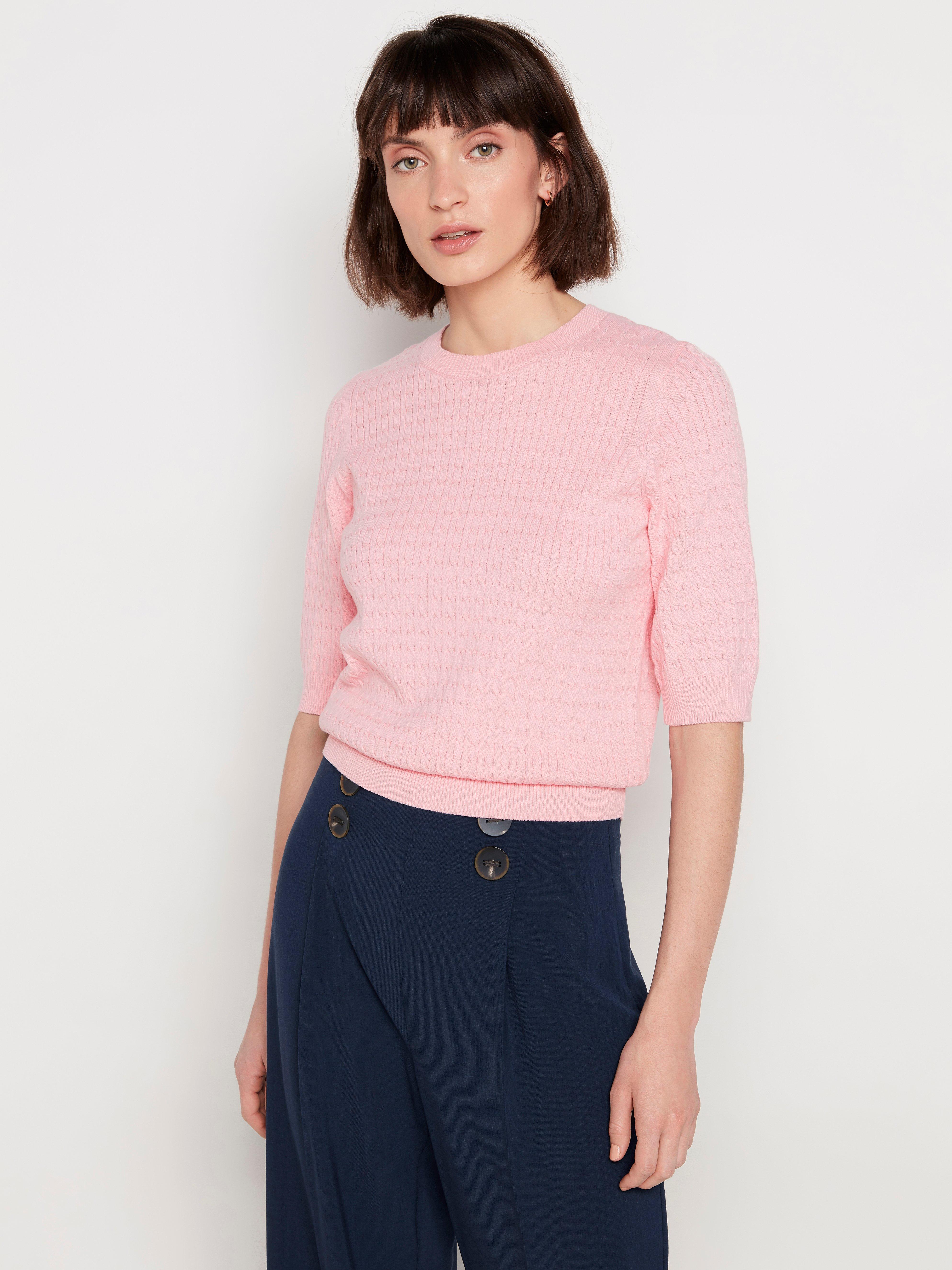 Pink short sleeve outlet jumper