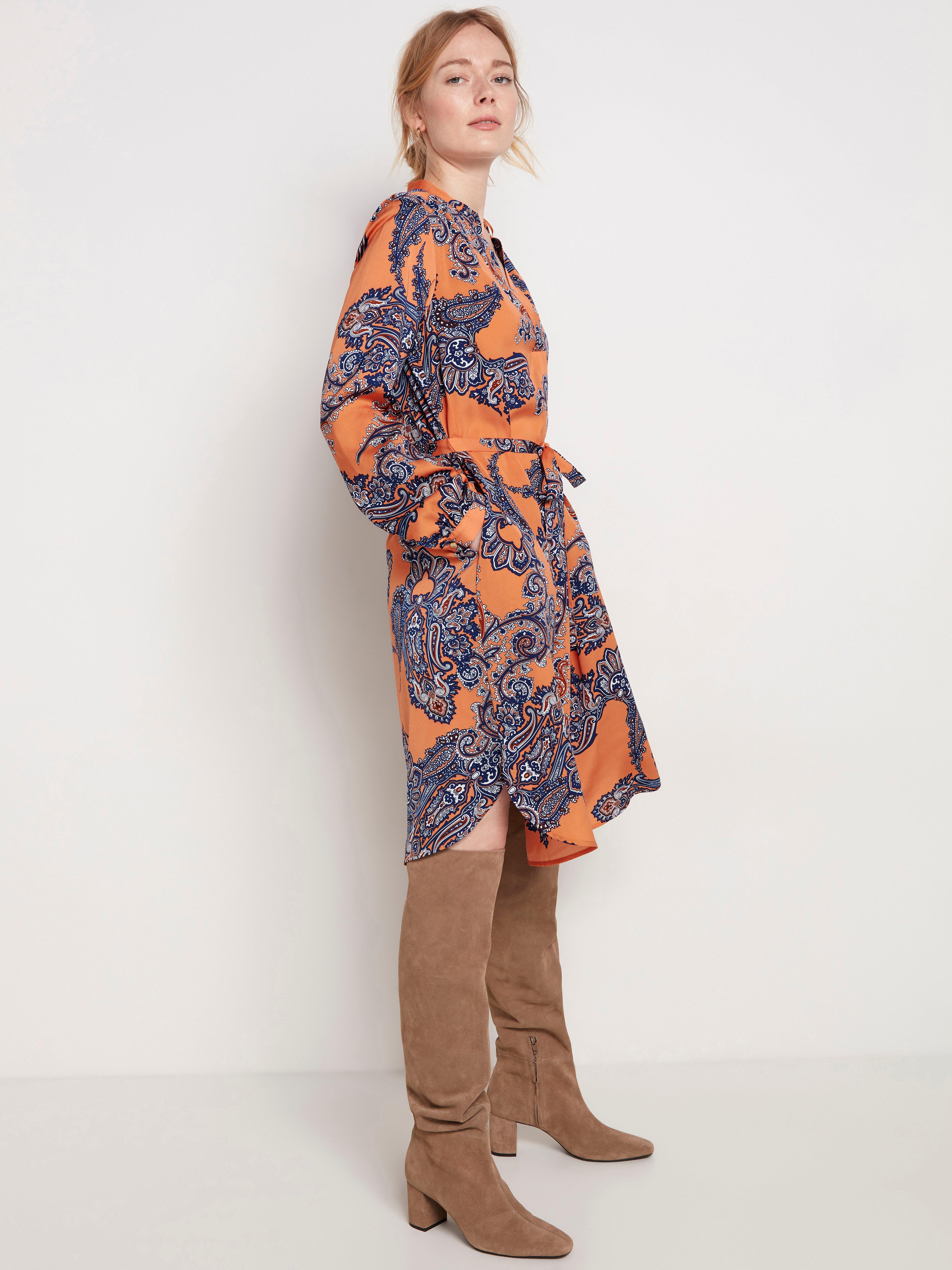 orange paisley dress