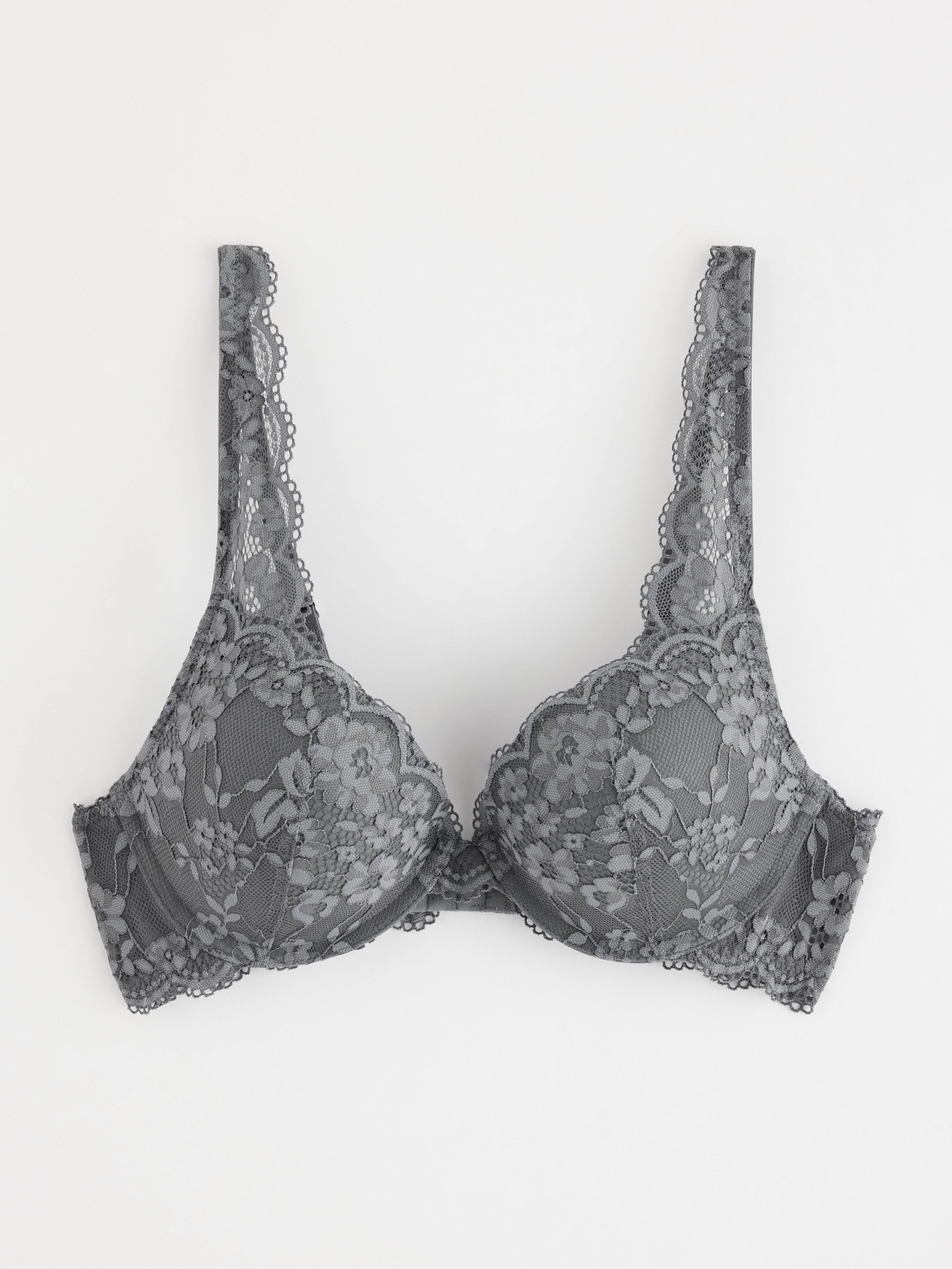 Malva Push up Bra - Lingerie - Grey