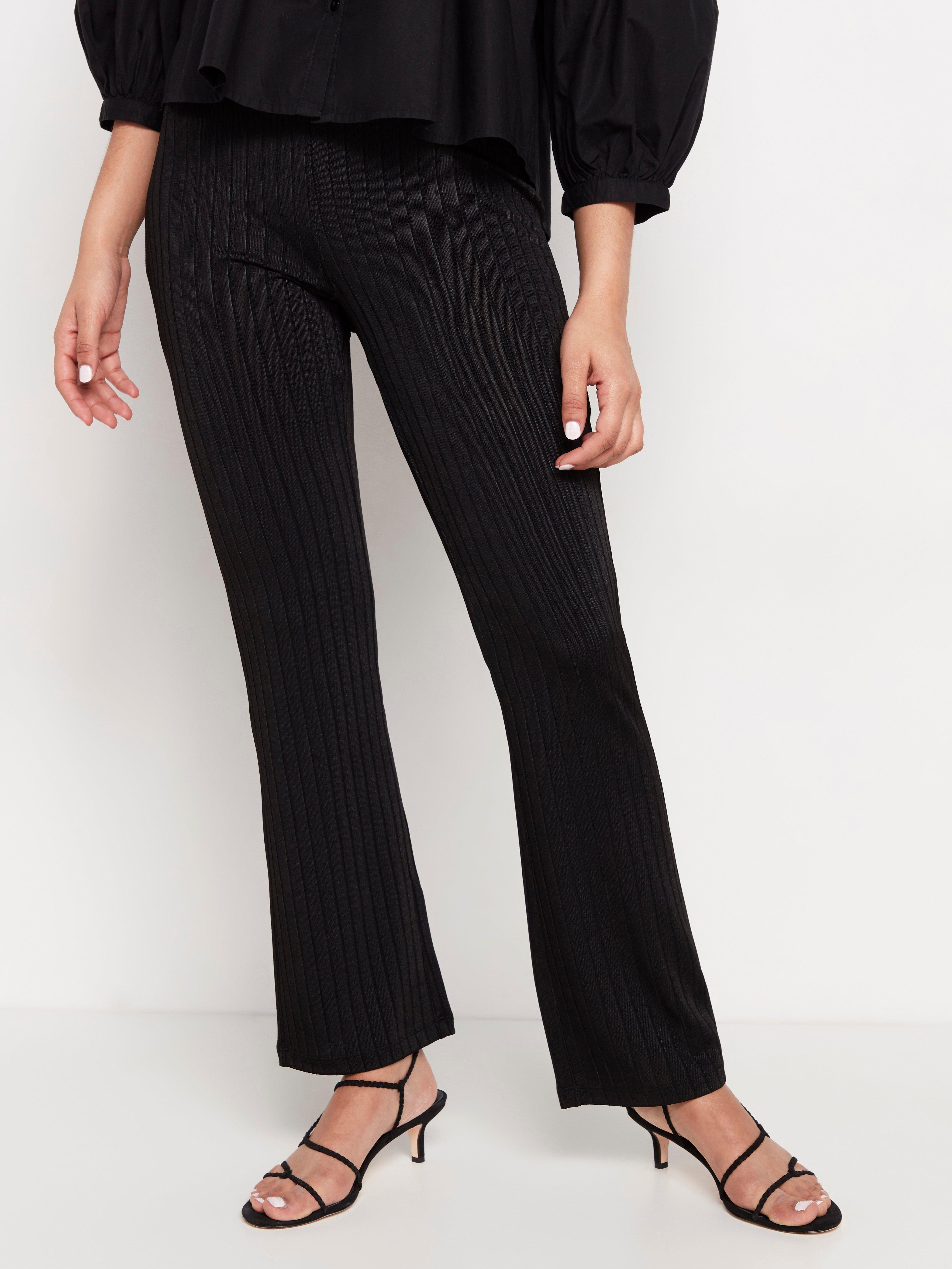 ribbed jersey flare trousers