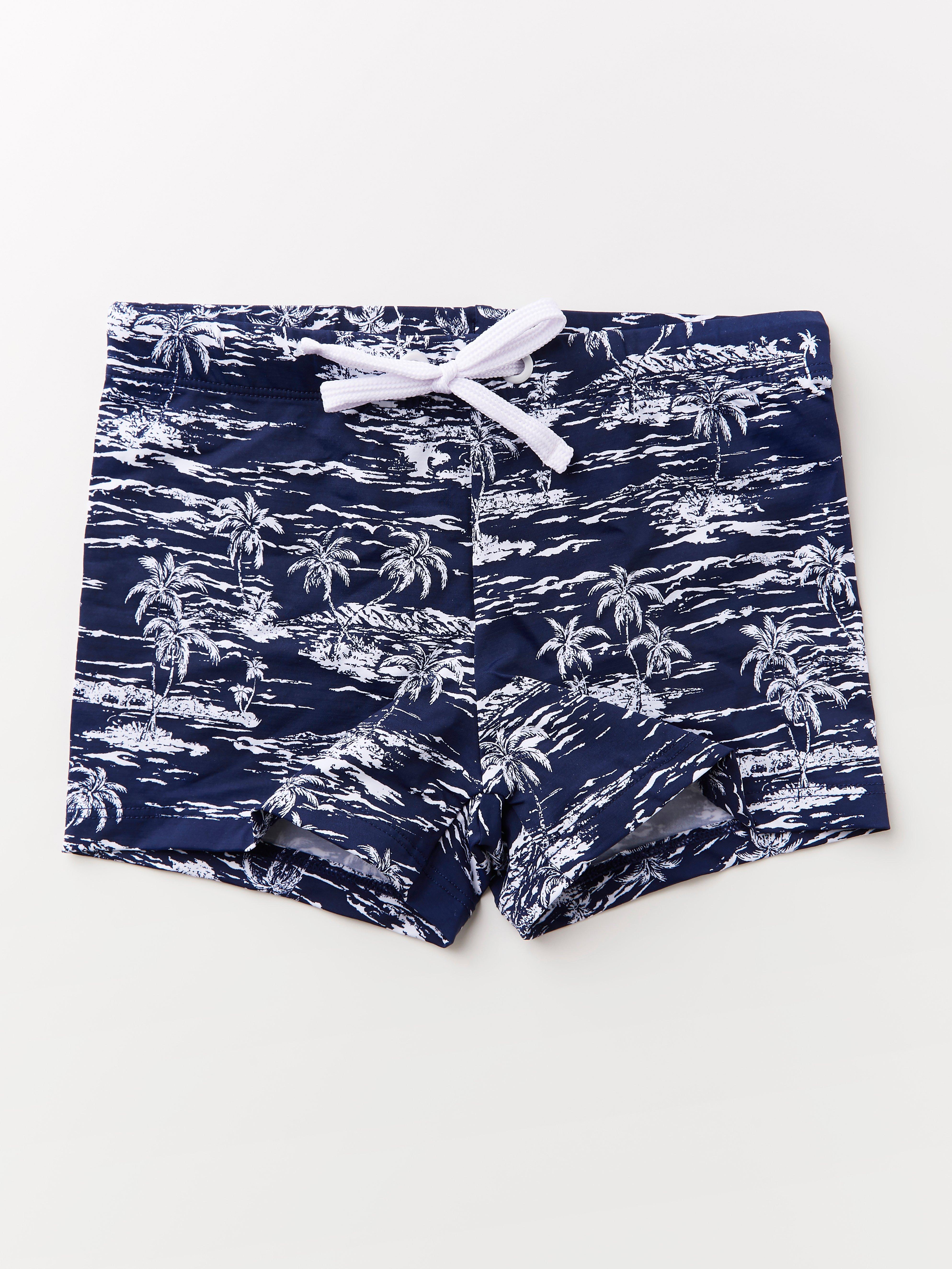 patterned swim shorts