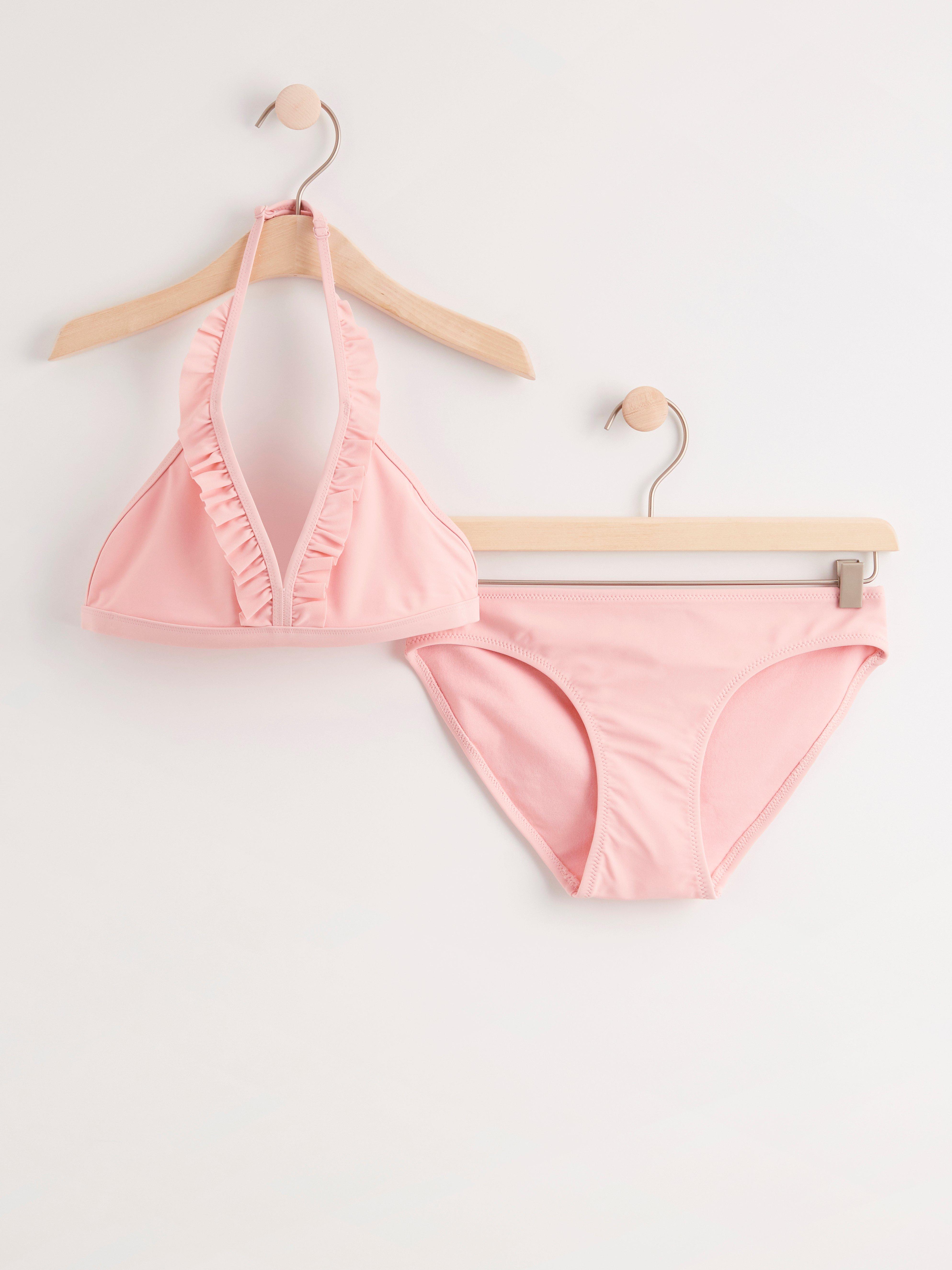 pink frill bikini