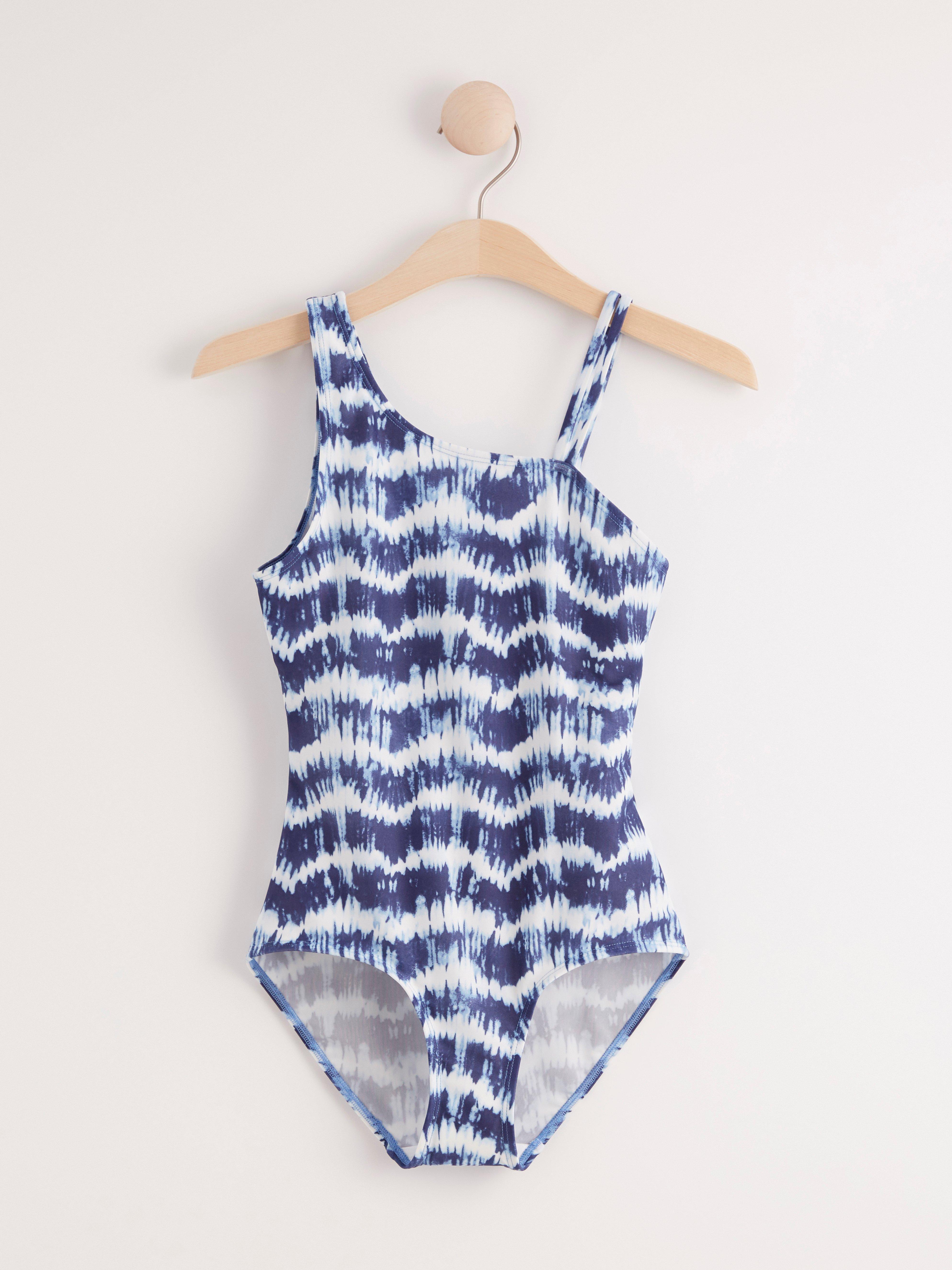 blue tie dye swimsuit