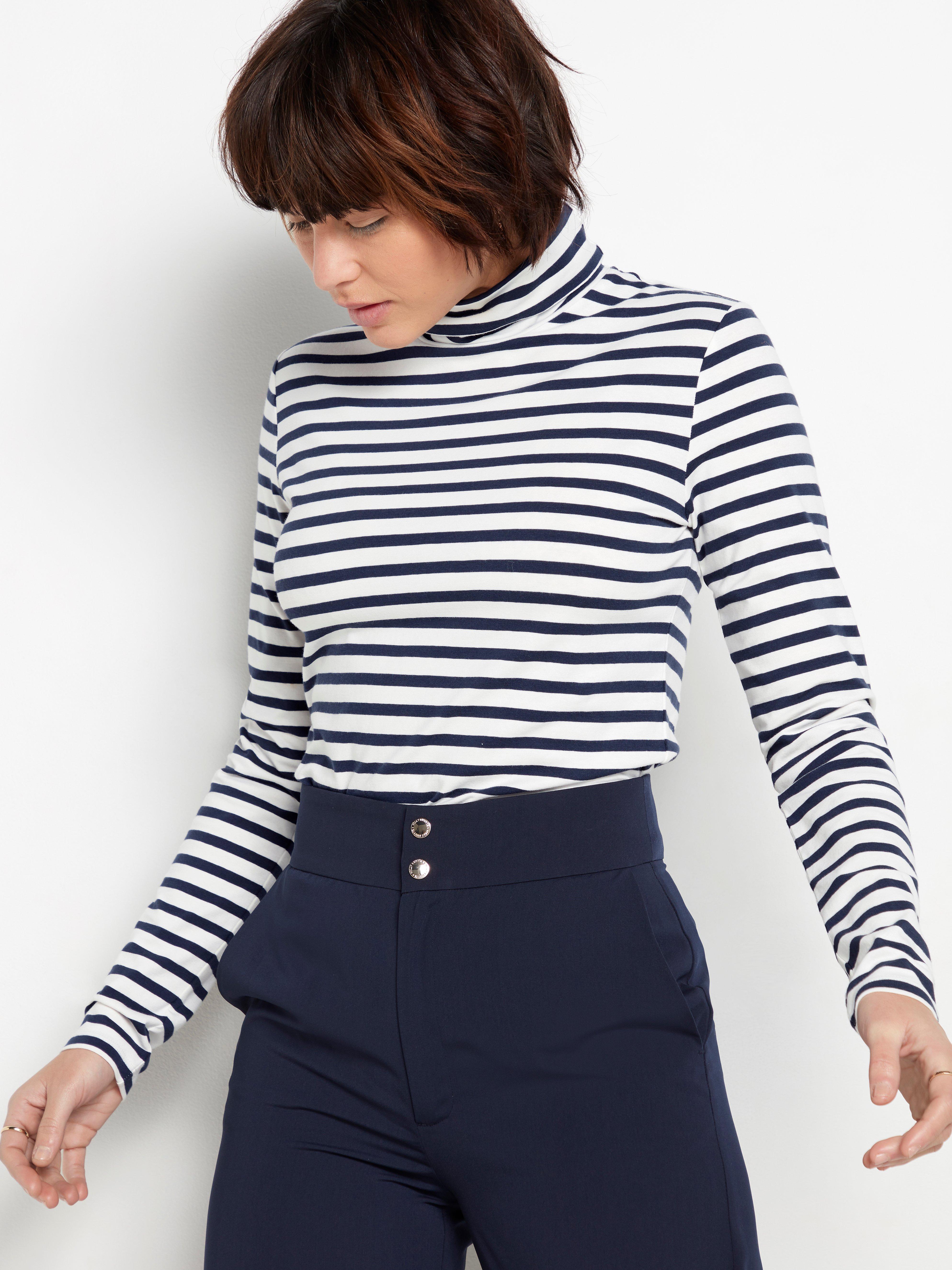 jersey roll neck top