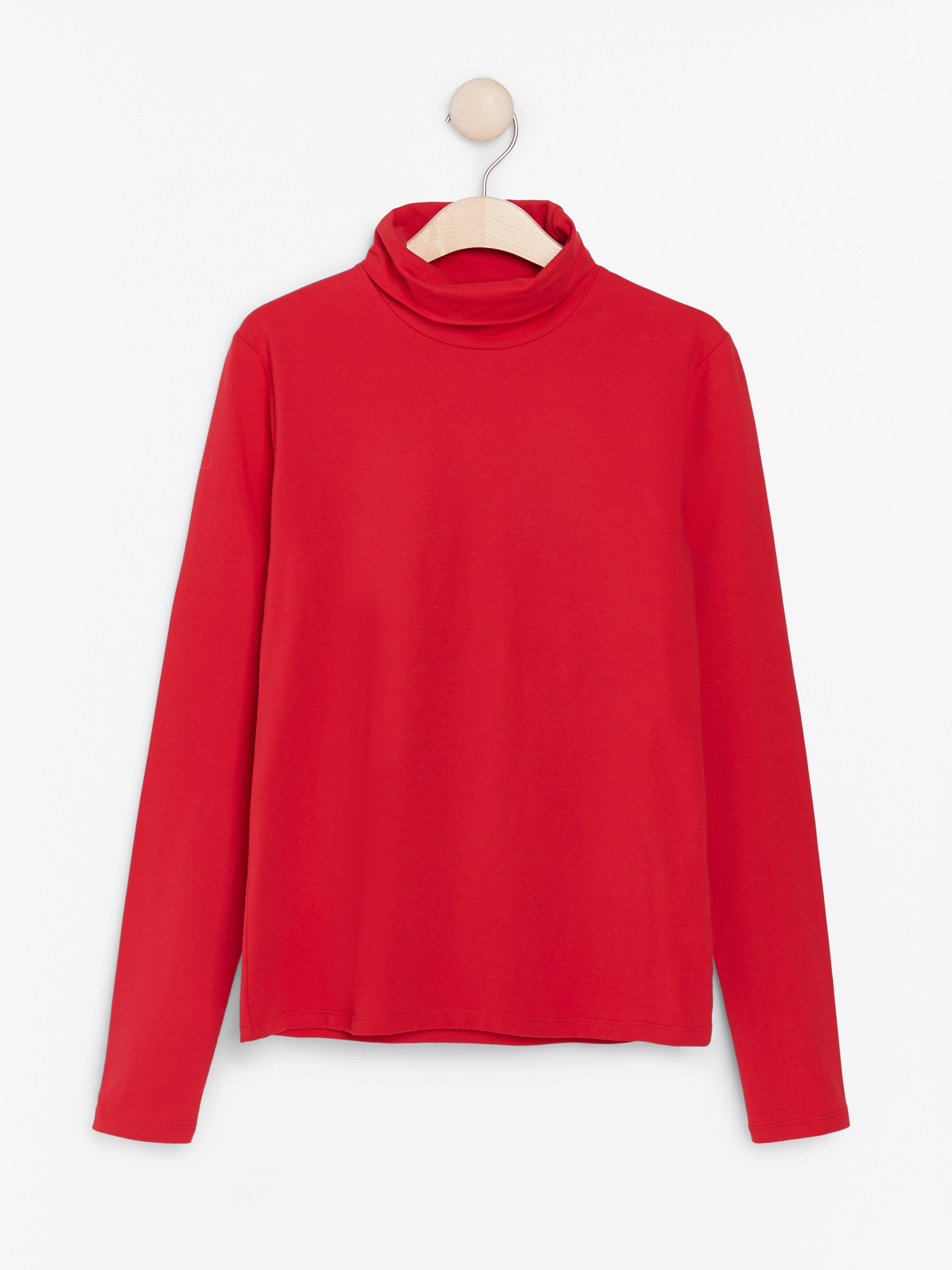 Roller Neck Top - Womens Wear - Red