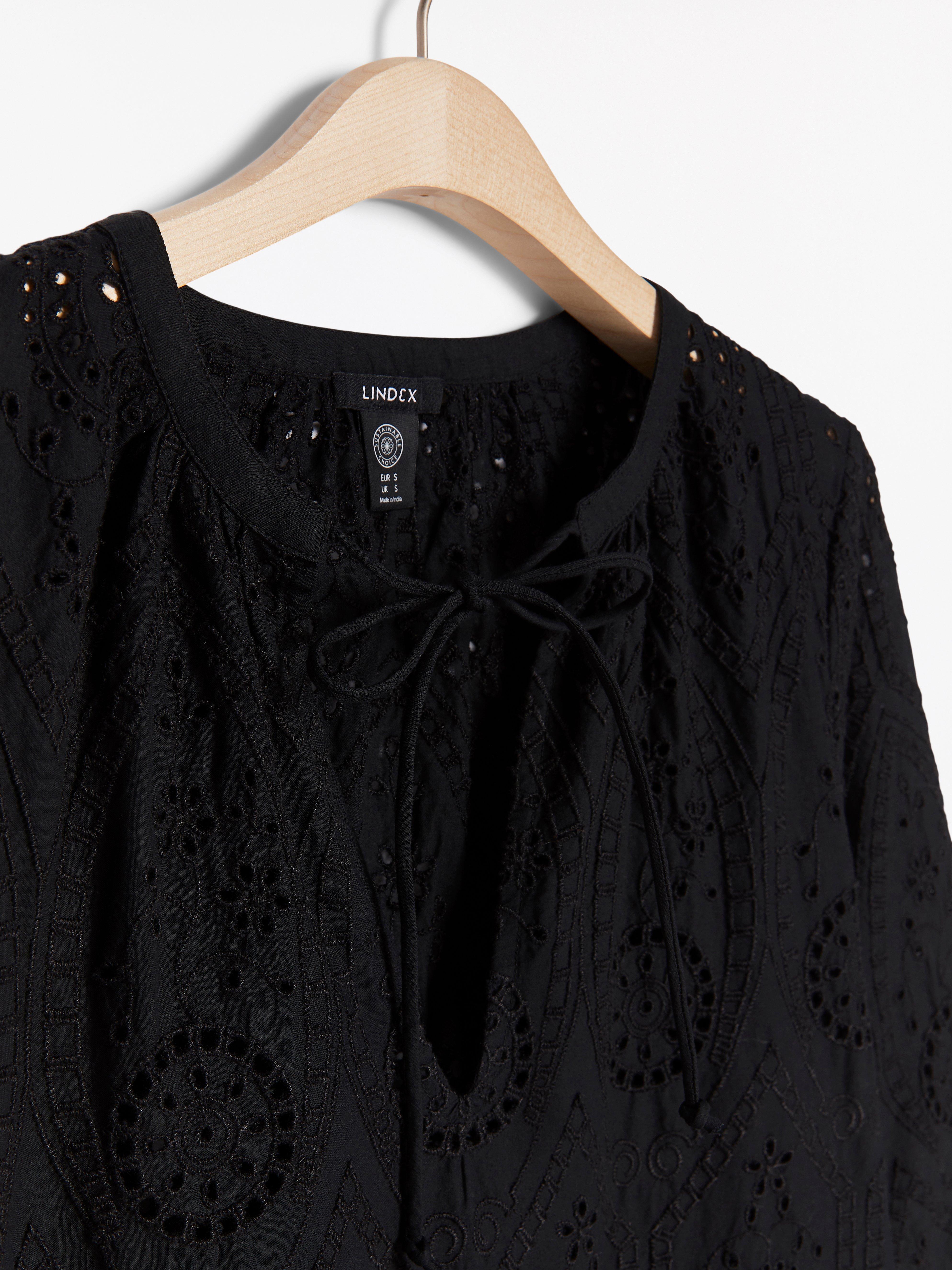 black embroidery anglaise dress