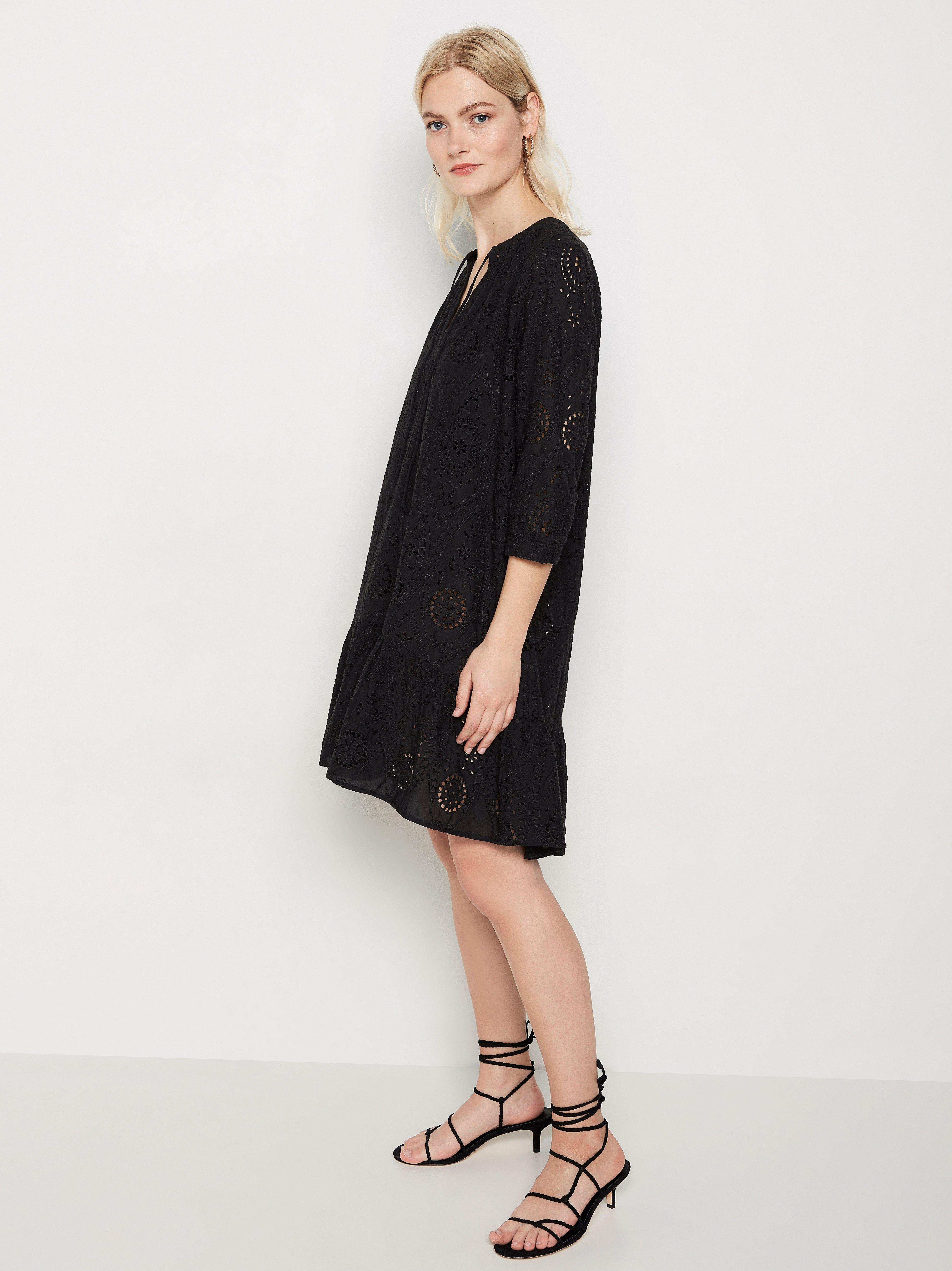 black broderie dress