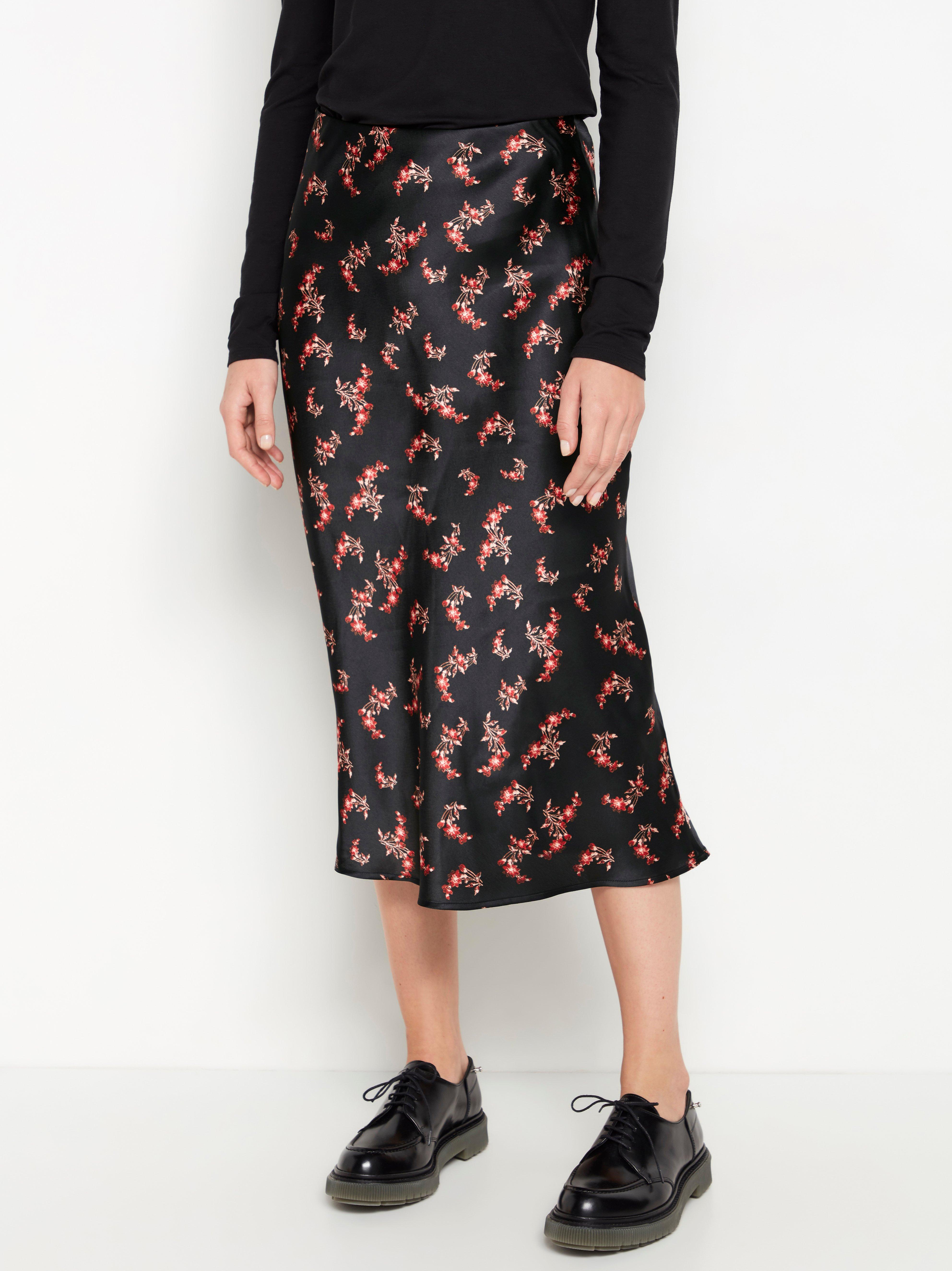 Patterned hotsell satin skirt