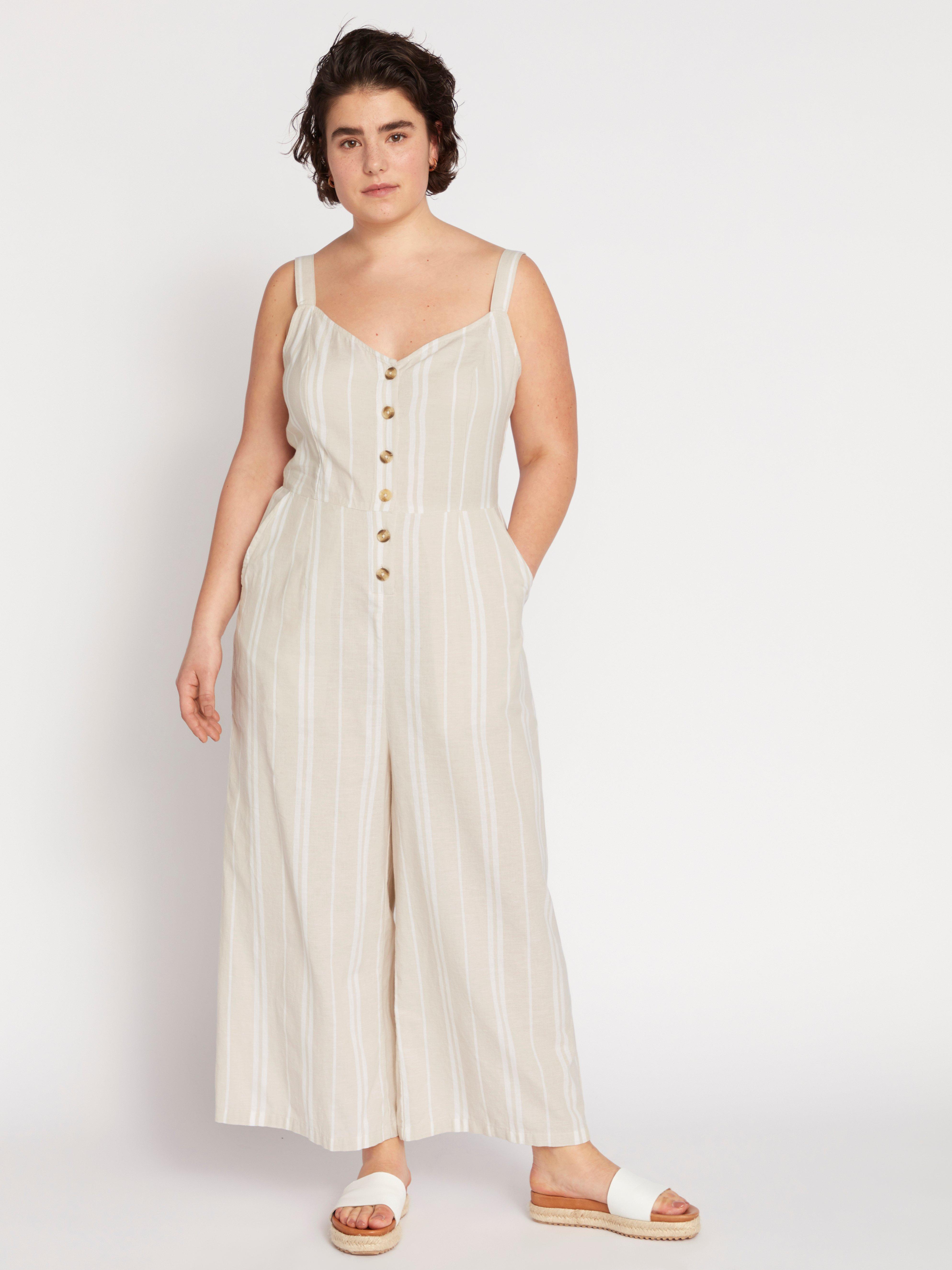 cotton striped jumpsuit