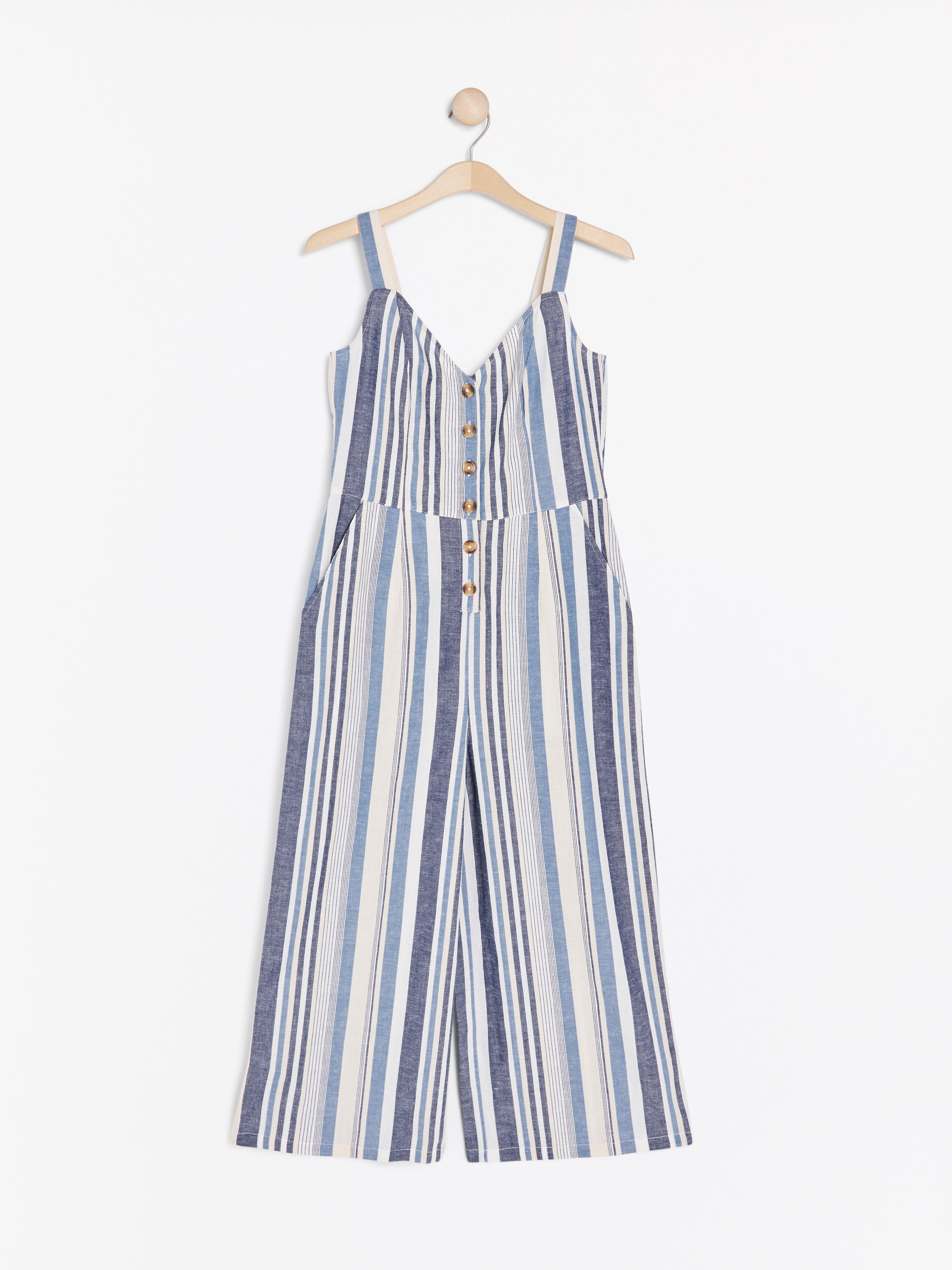 cotton striped jumpsuit