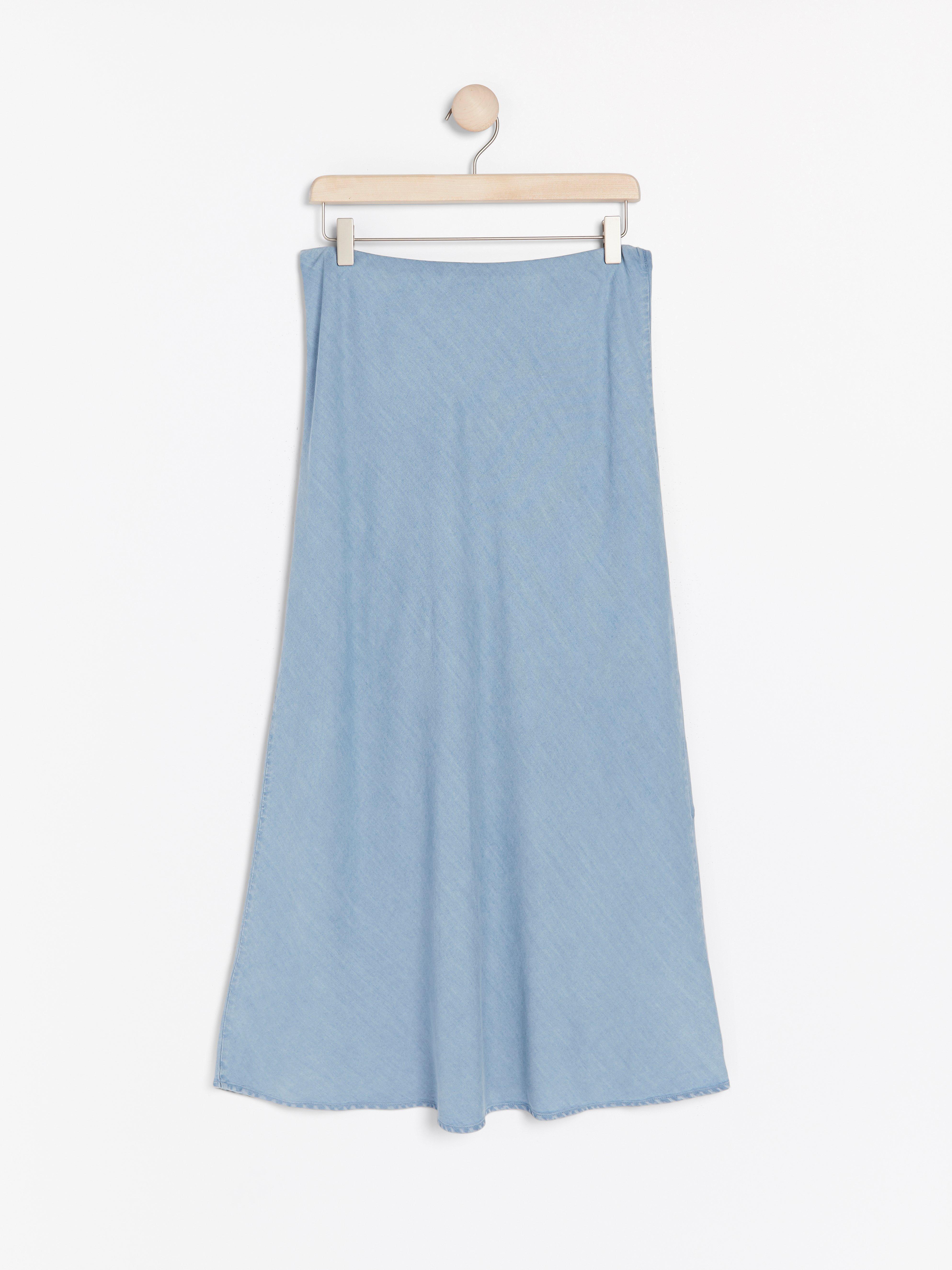 turquoise denim skirt