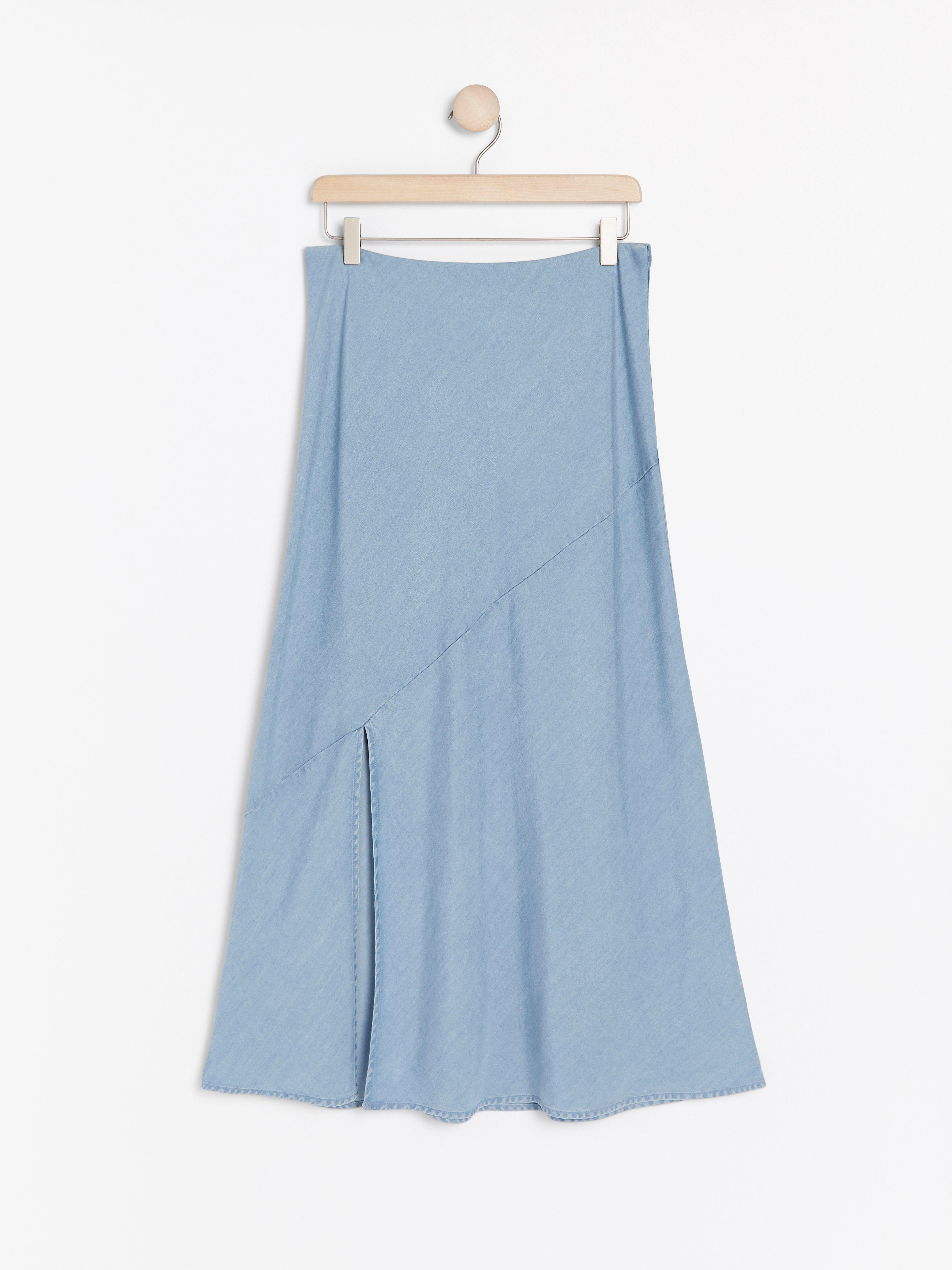 turquoise denim skirt