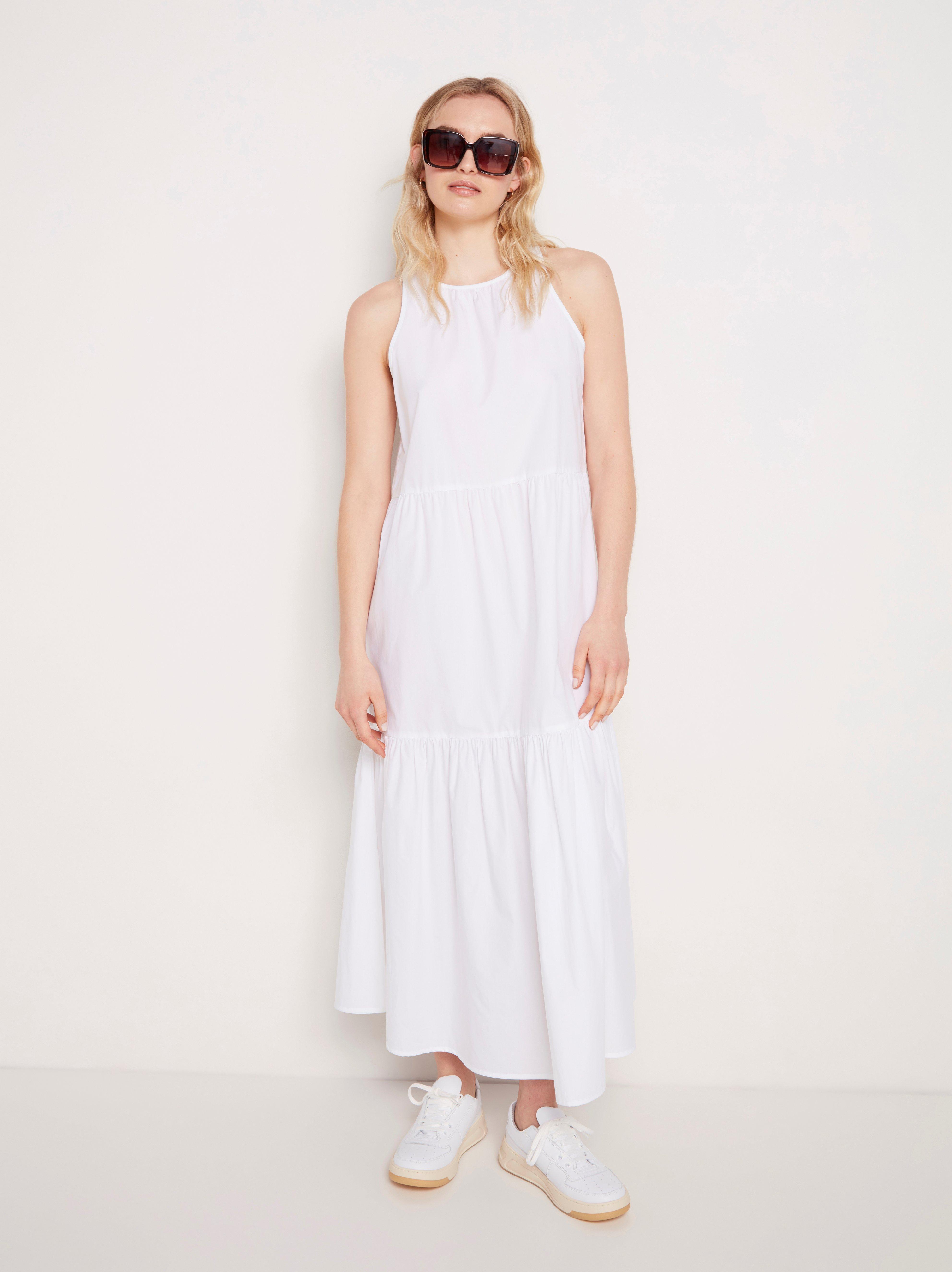 flounce white dress