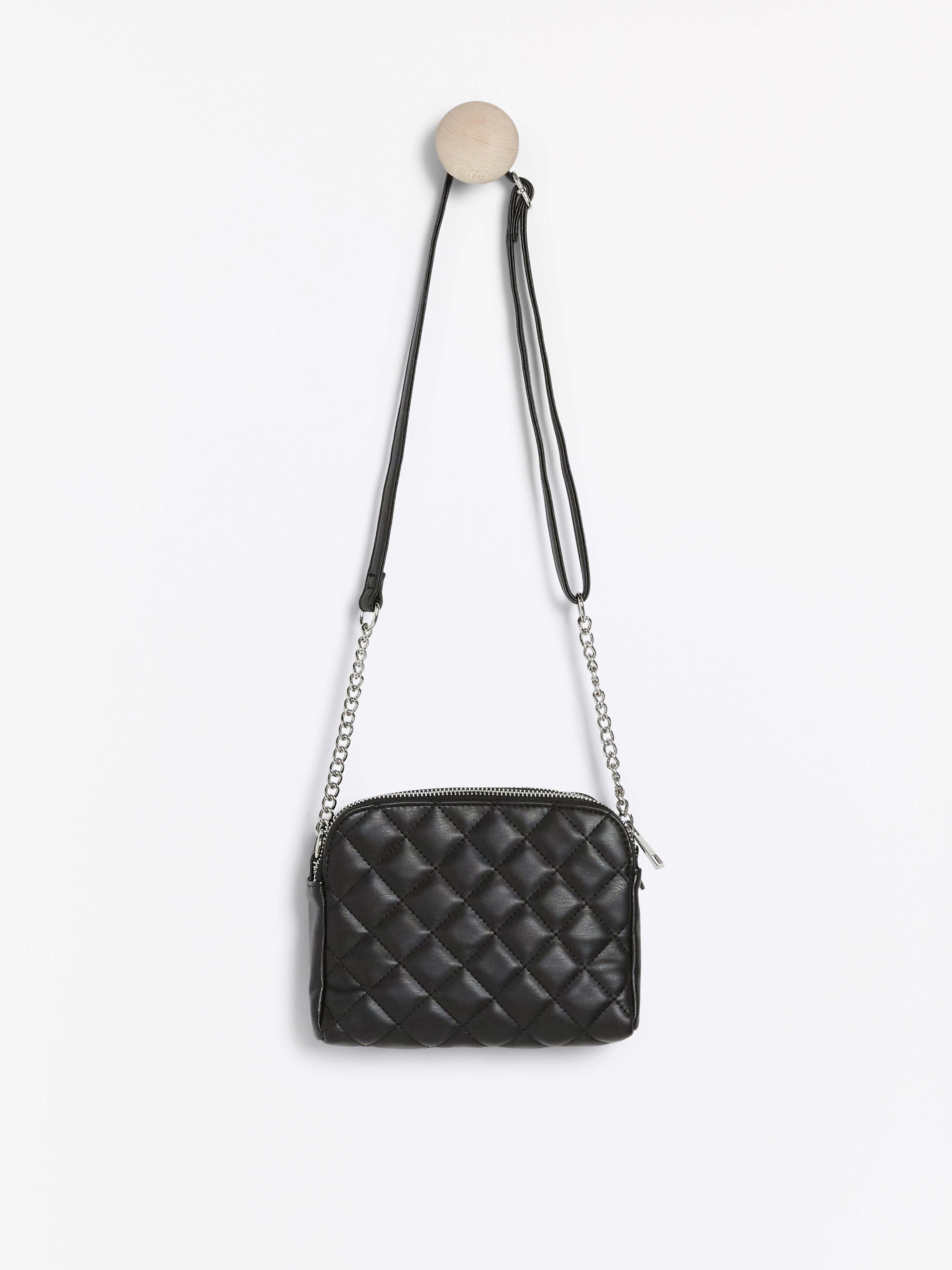 quilted shoulder bag black