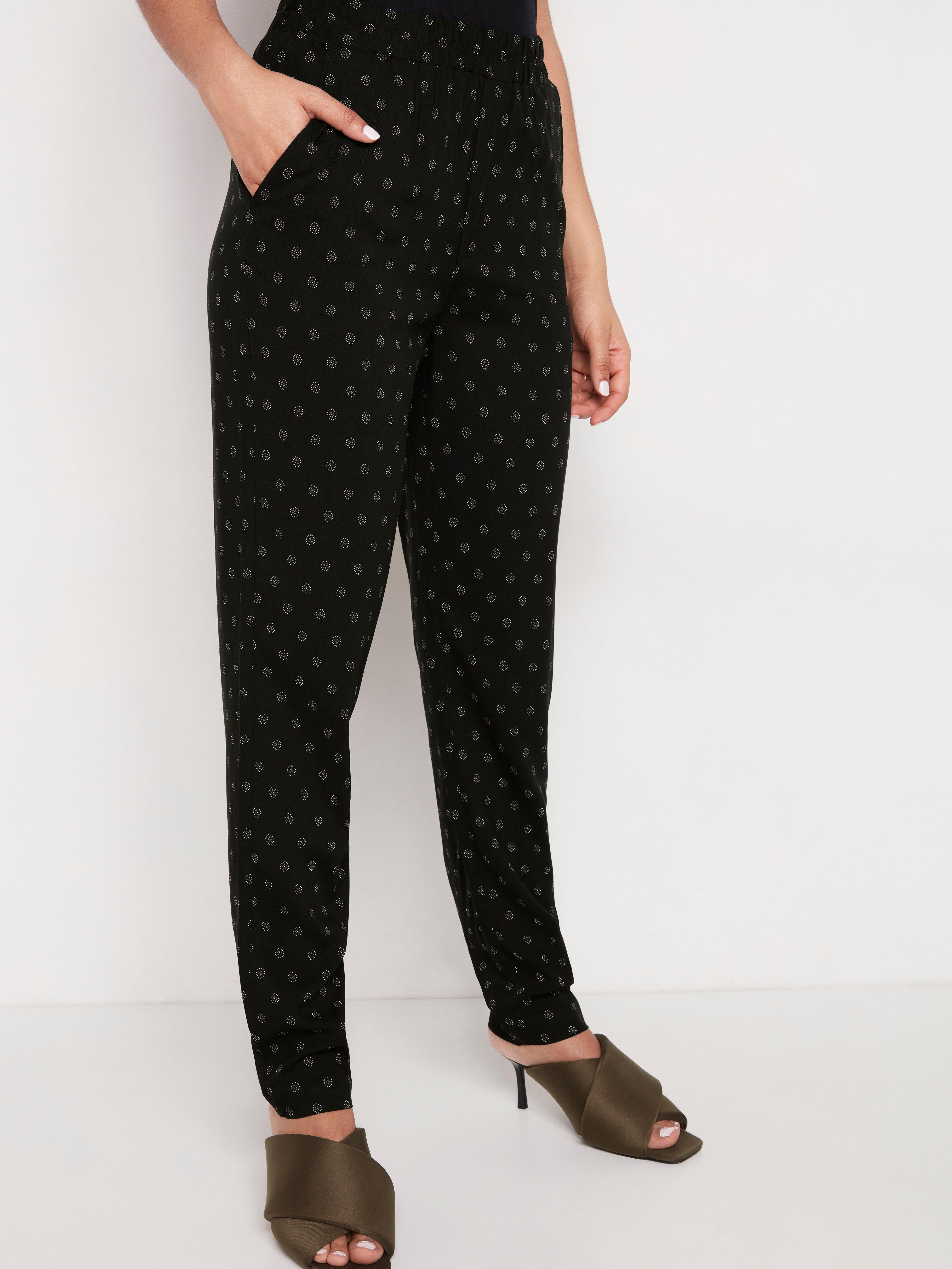 patterned tapered trousers