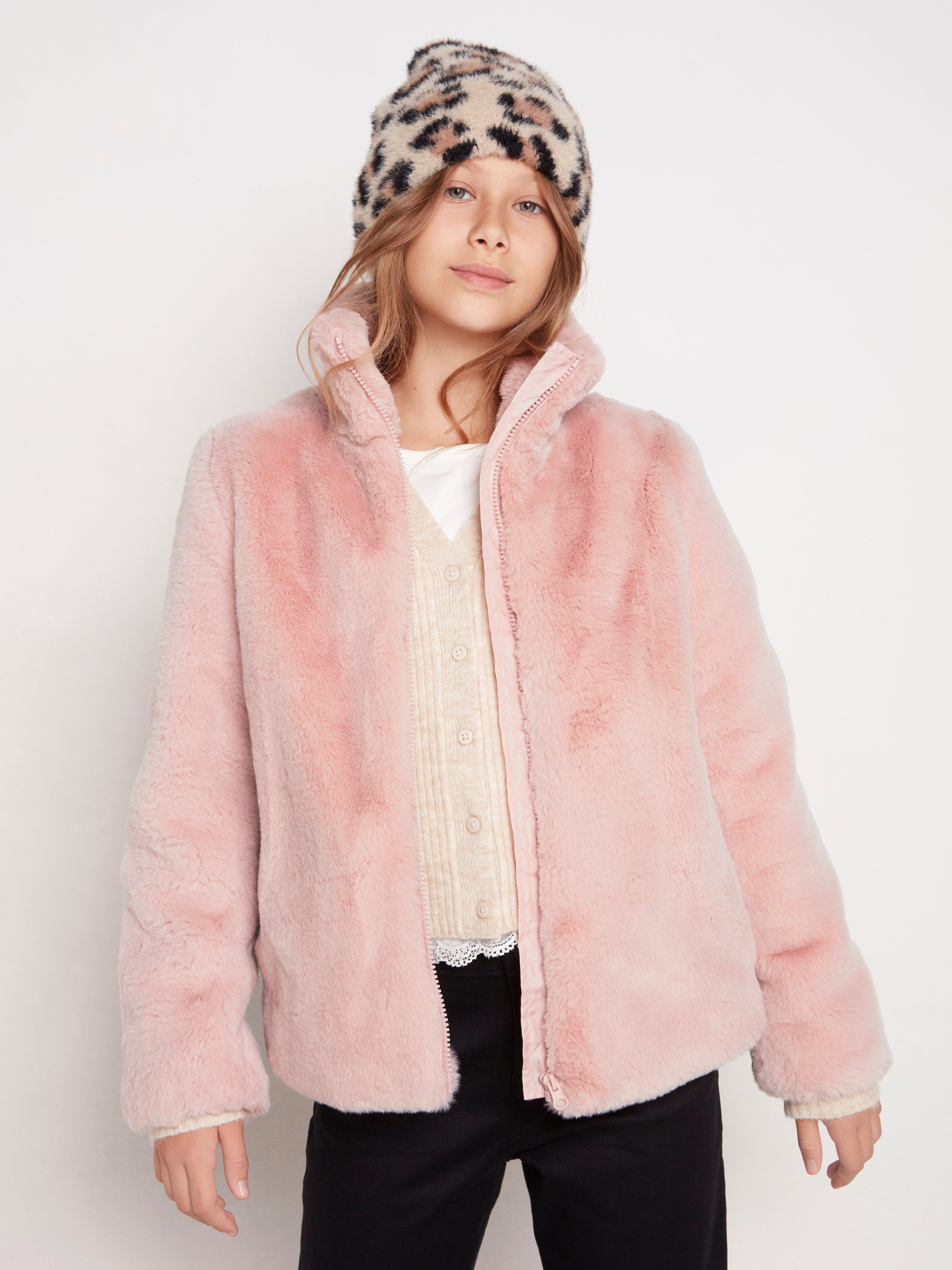 fake fur jacket with hood