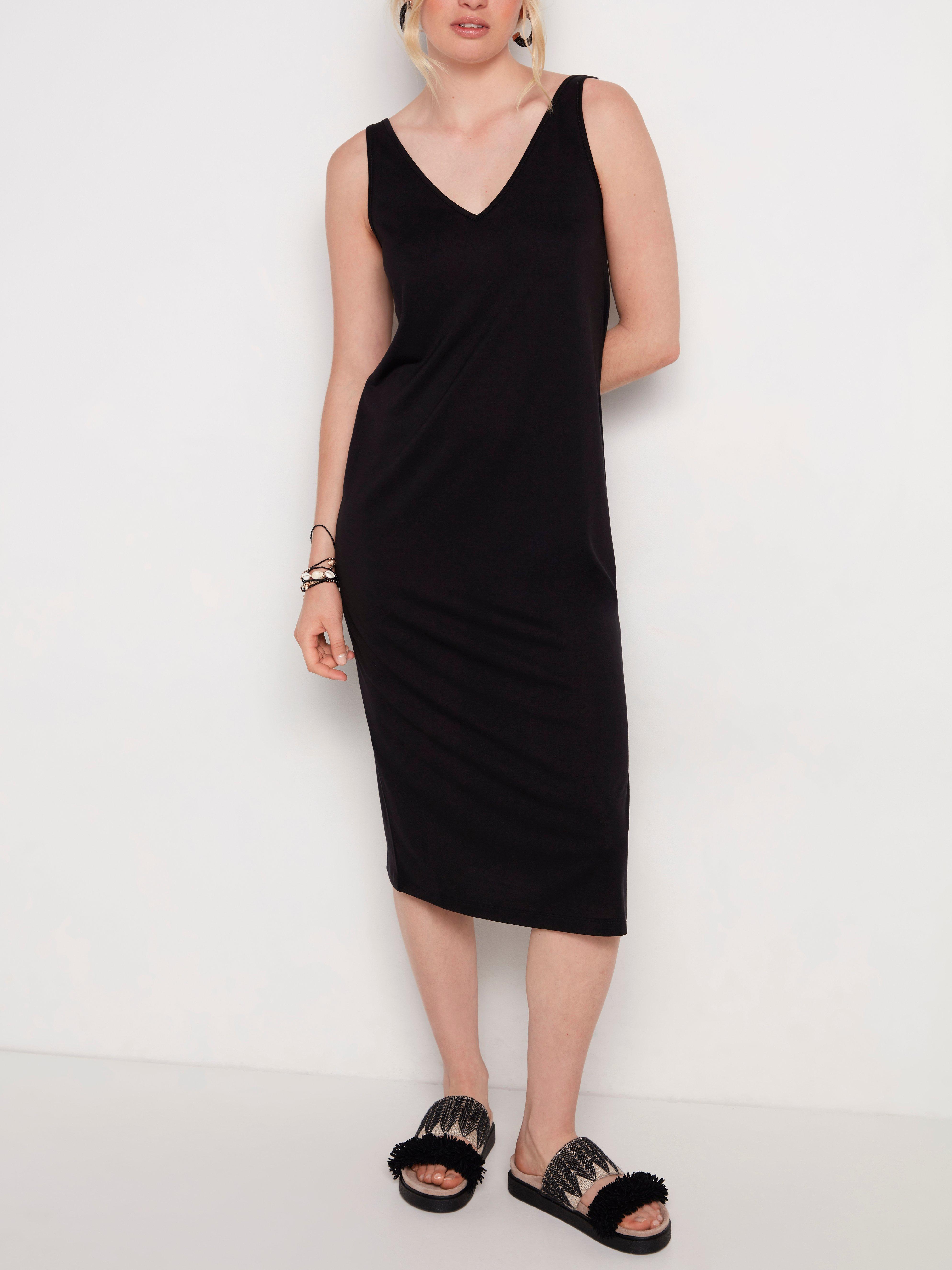 black v neck dress uk