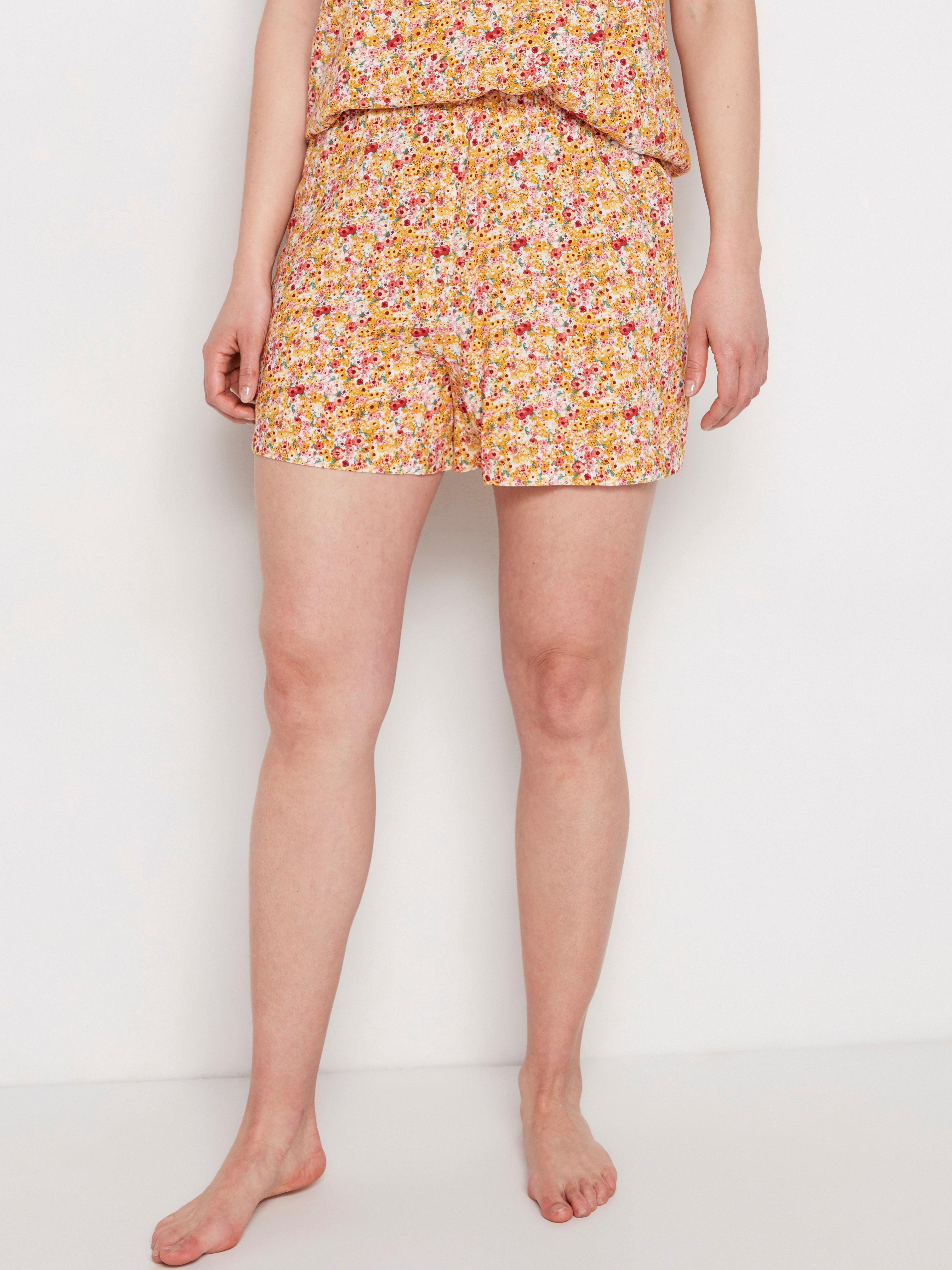 yellow floral shorts