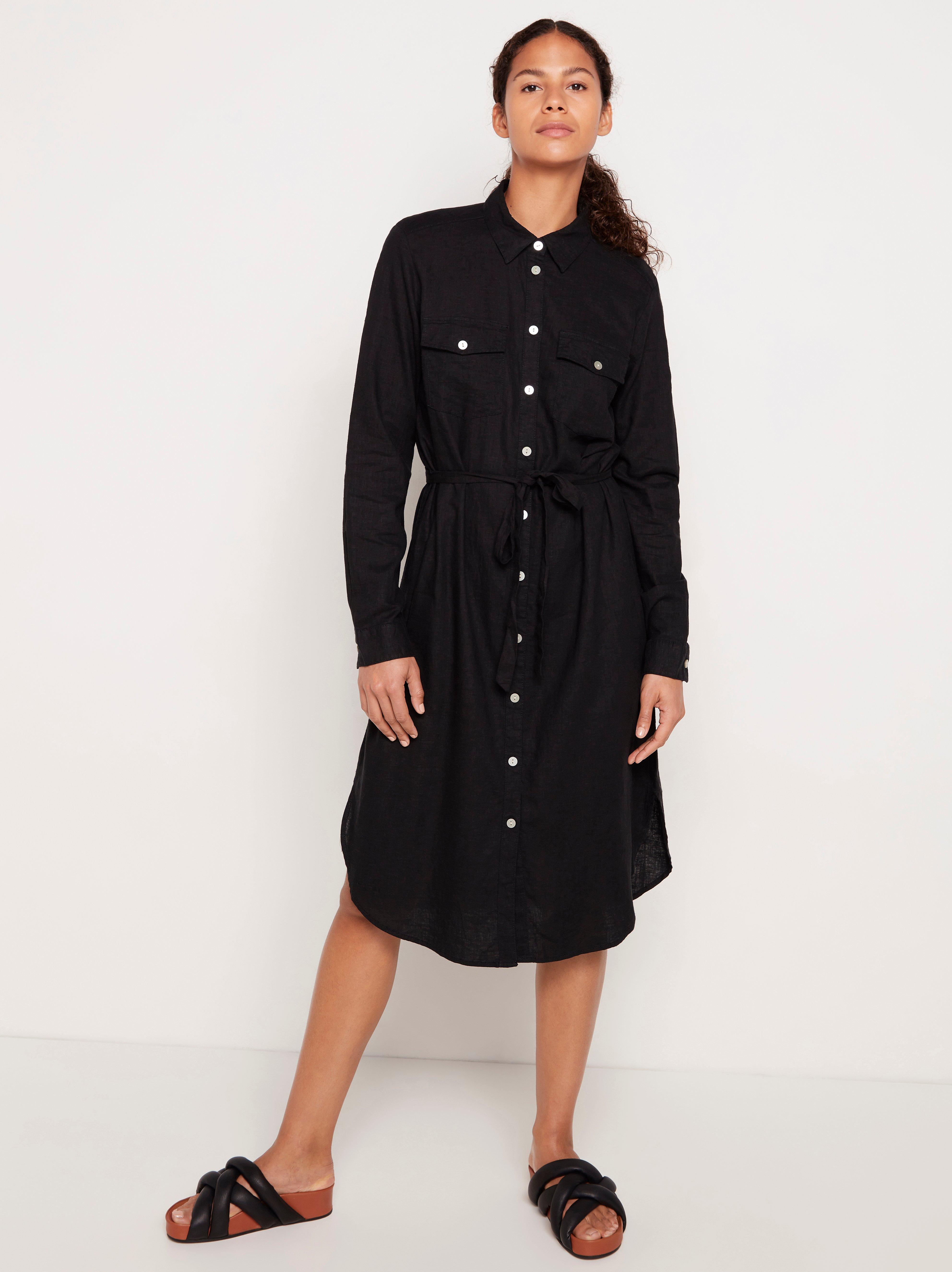 black linen shirt dress uk