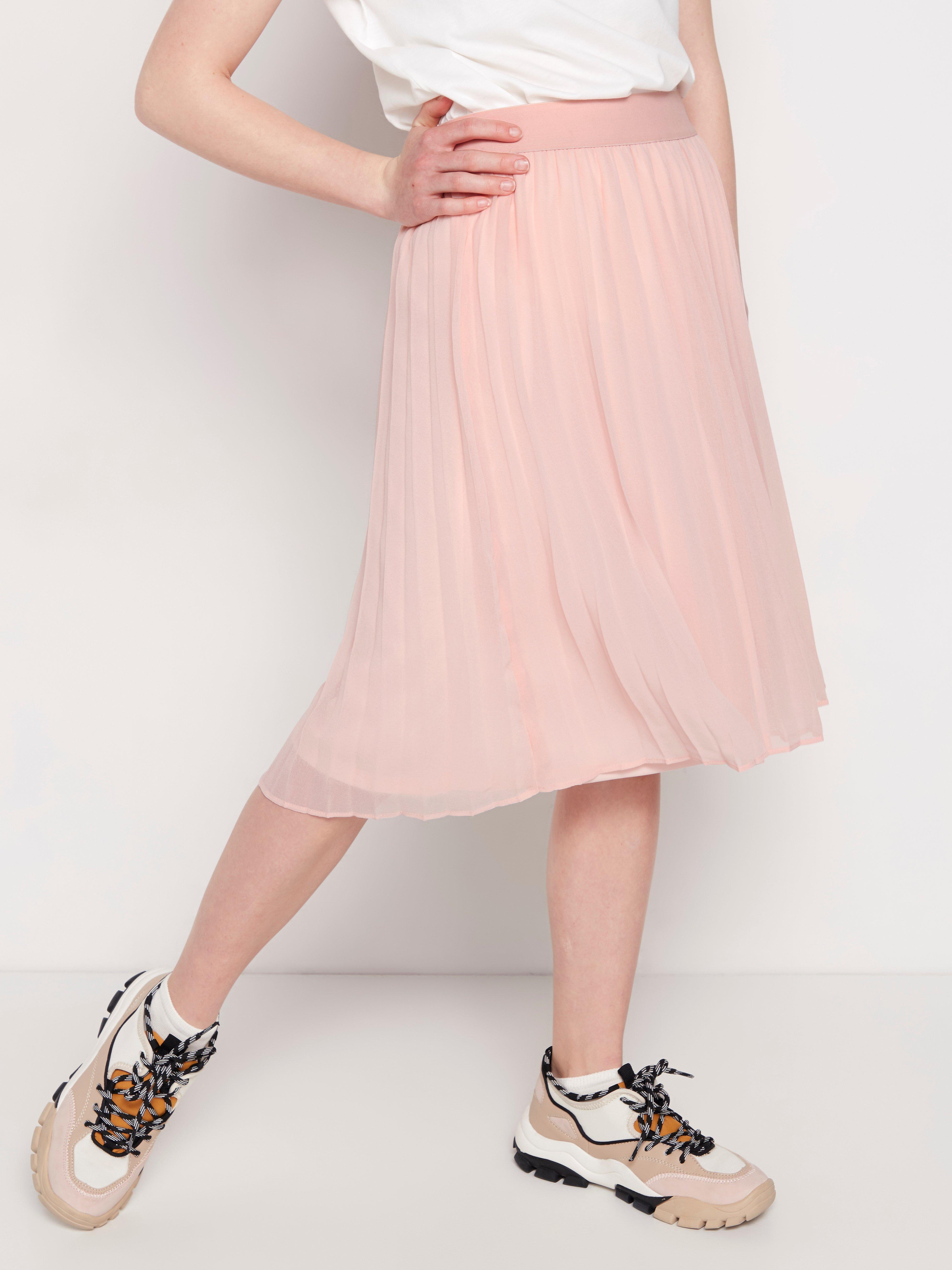 Light pink 2025 midi pleated skirt