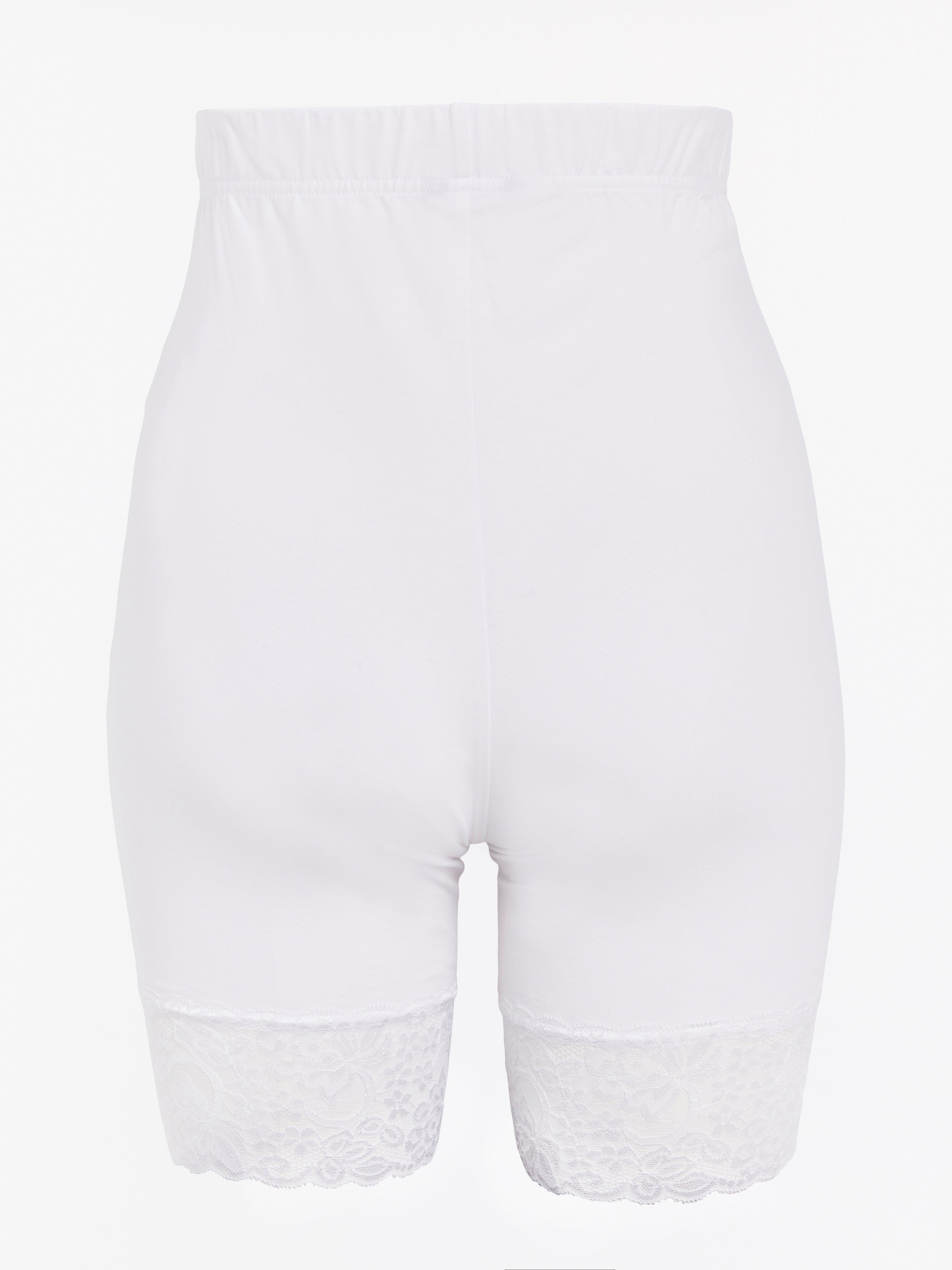 white lace biker shorts