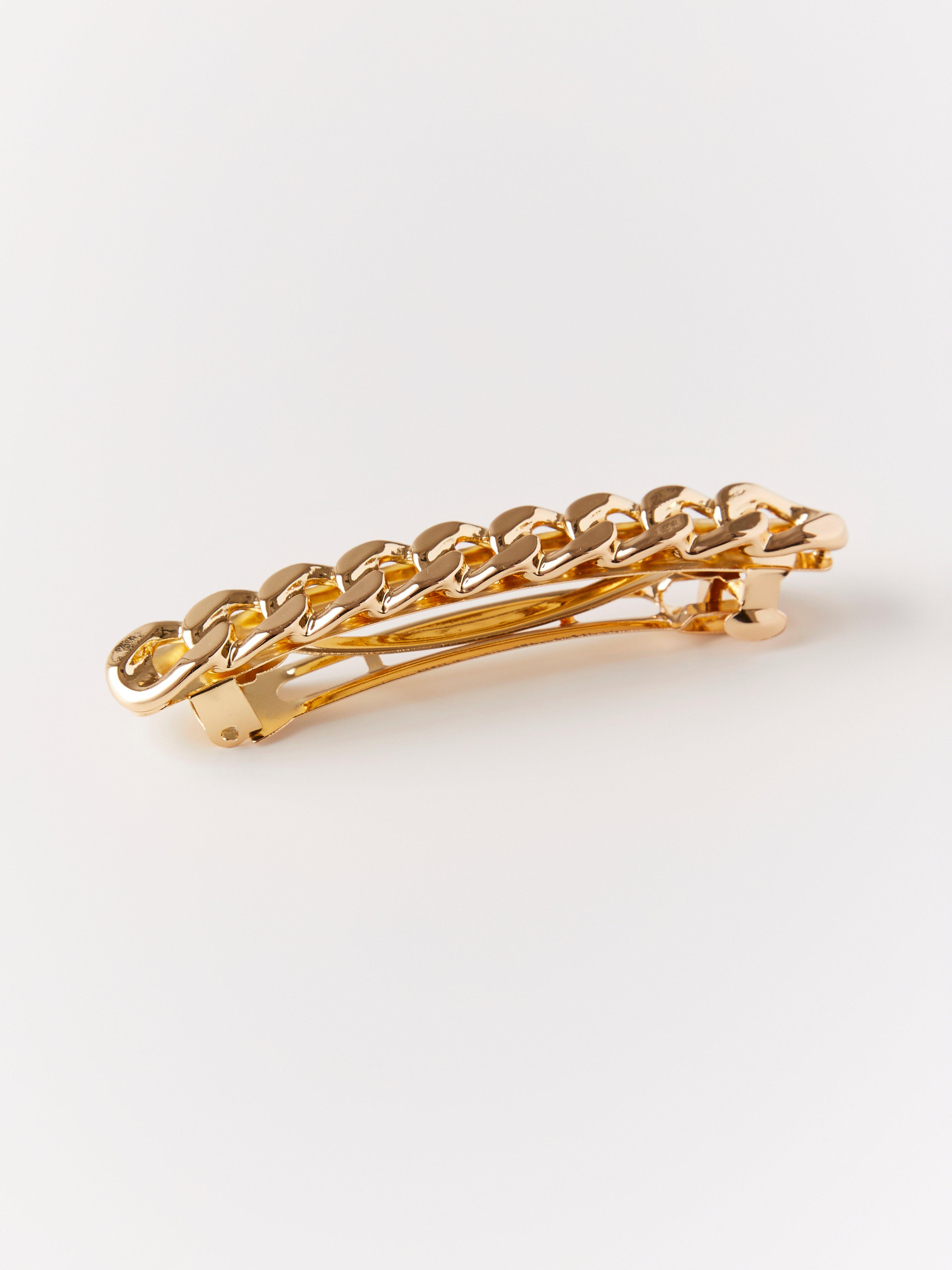 gold diamond hair clips